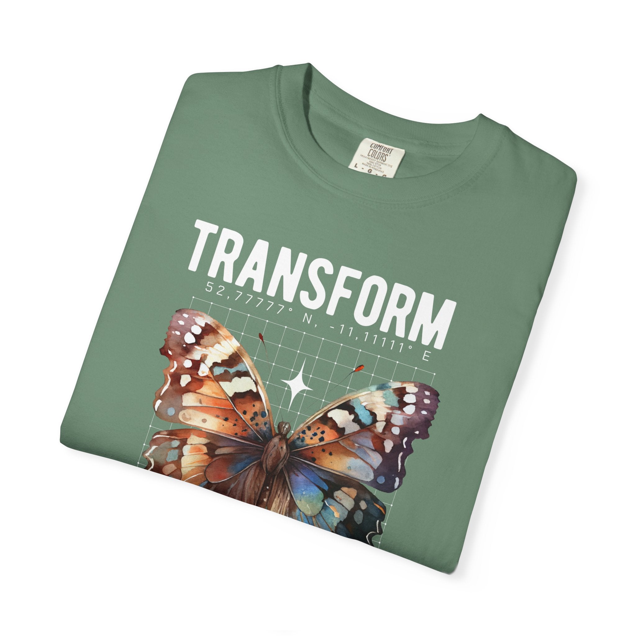 Christian T-Shirt — "Transform Through Jesus Christ" Butterfly Faith Tee