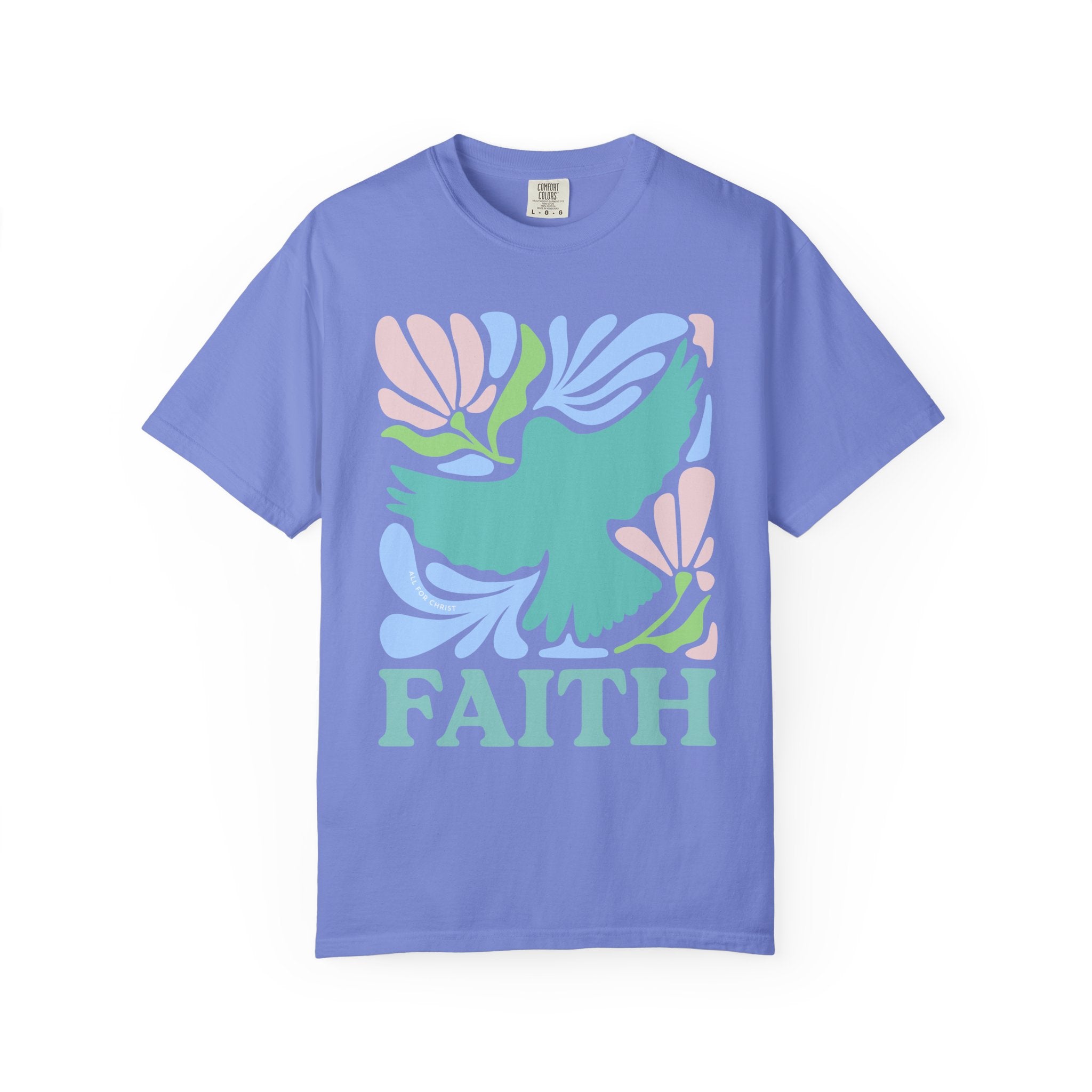 Faith Dove T‑Shirt — Pastel Floral Inspirational Tee