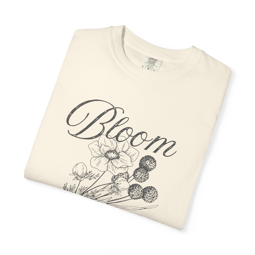 Bloom in Christ T-Shirt — Floral Faith Tee with "Bloom with your heart planted in Christ"