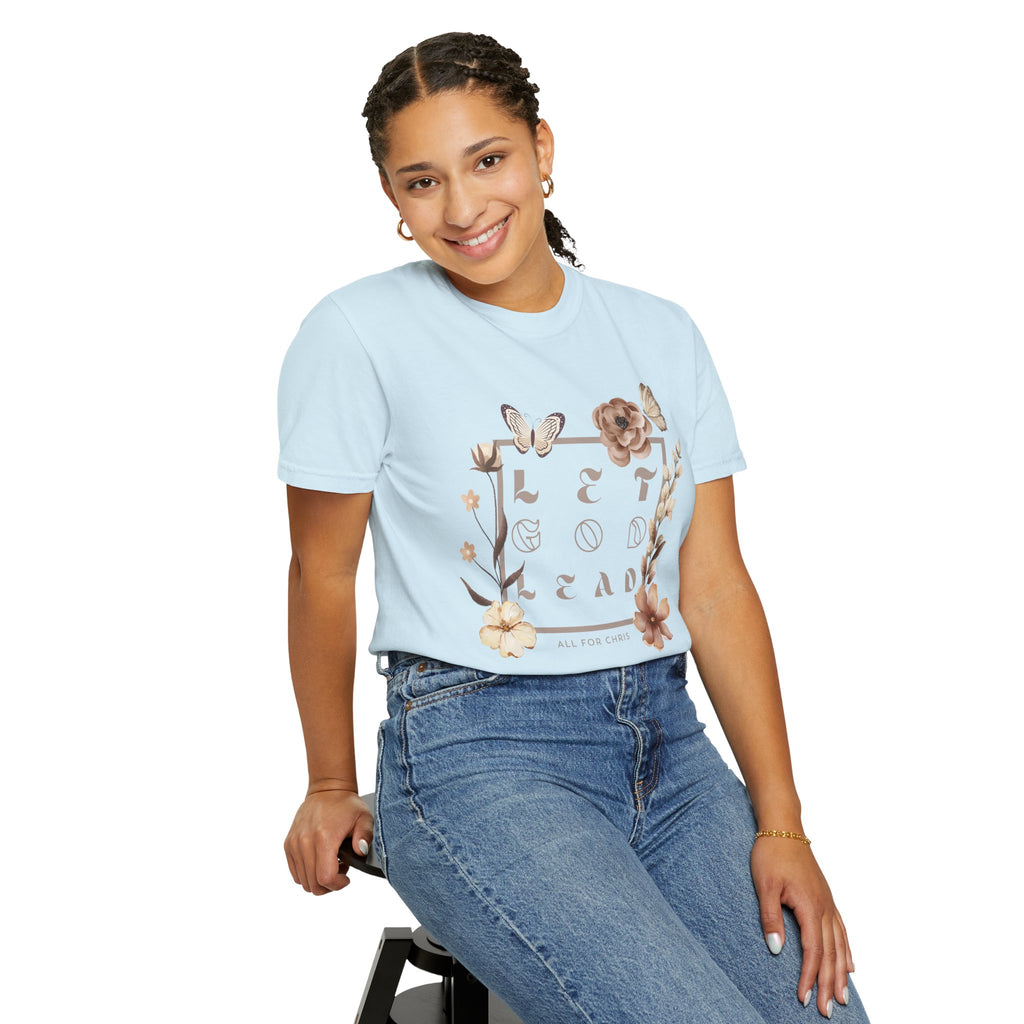 Retro Floral "Let God Lead" T-Shirt