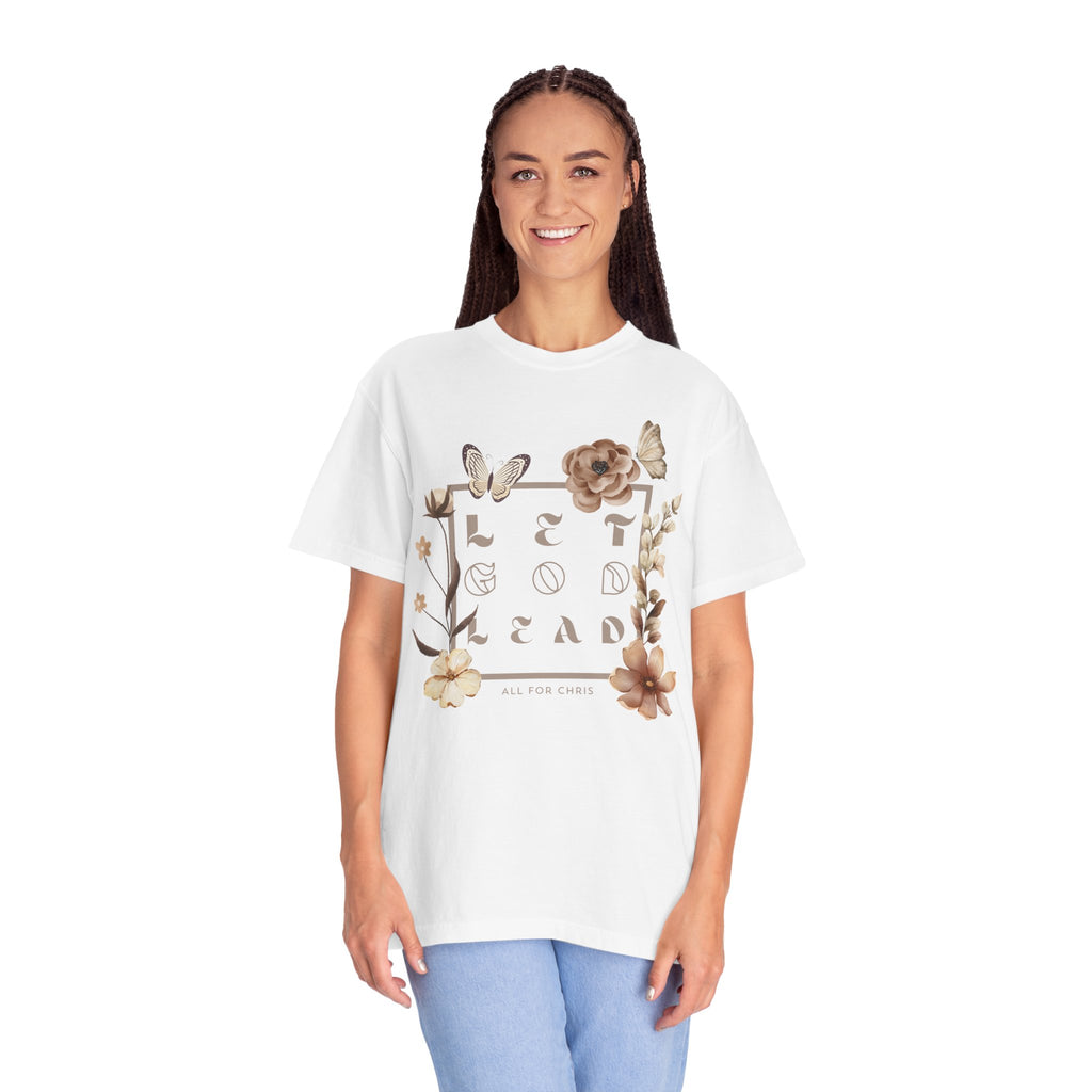 Retro Floral "Let God Lead" T-Shirt