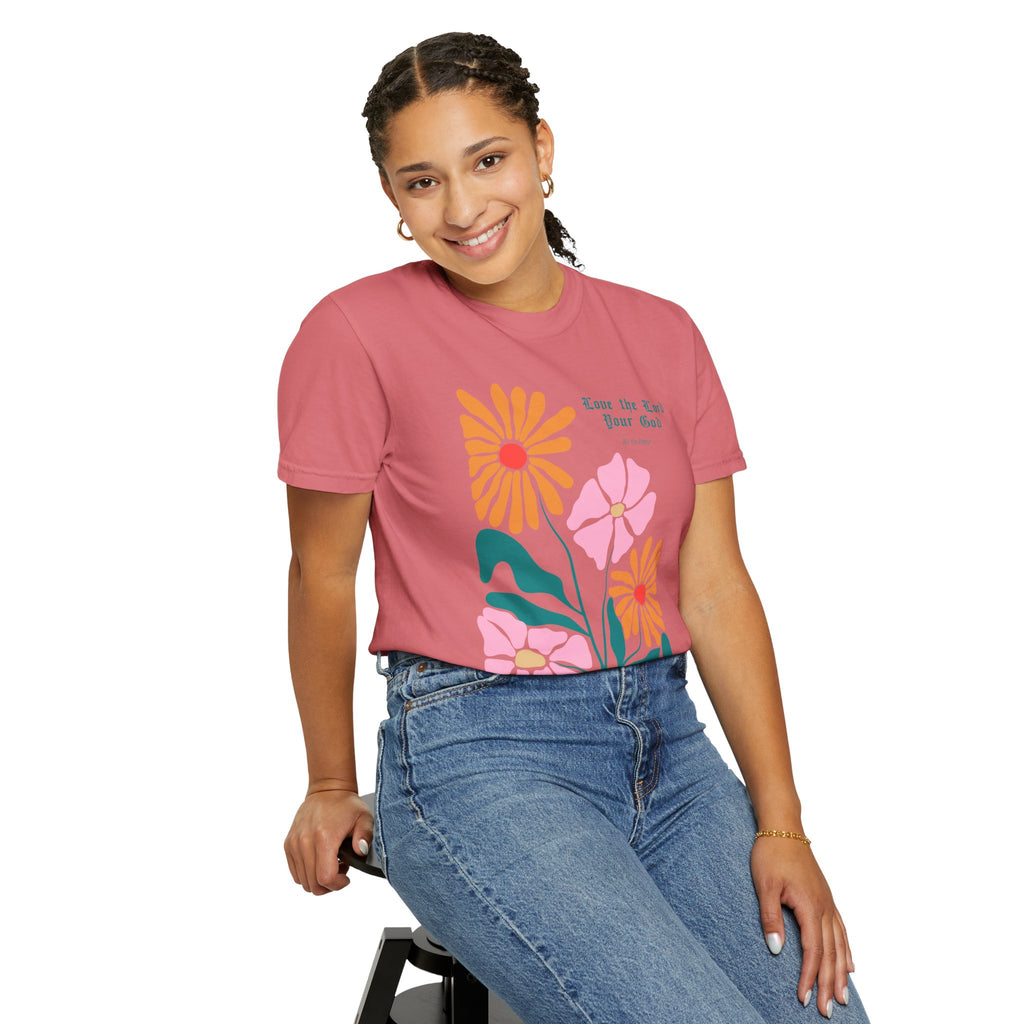 Floral 'Love the Earth Your God' T‑Shirt