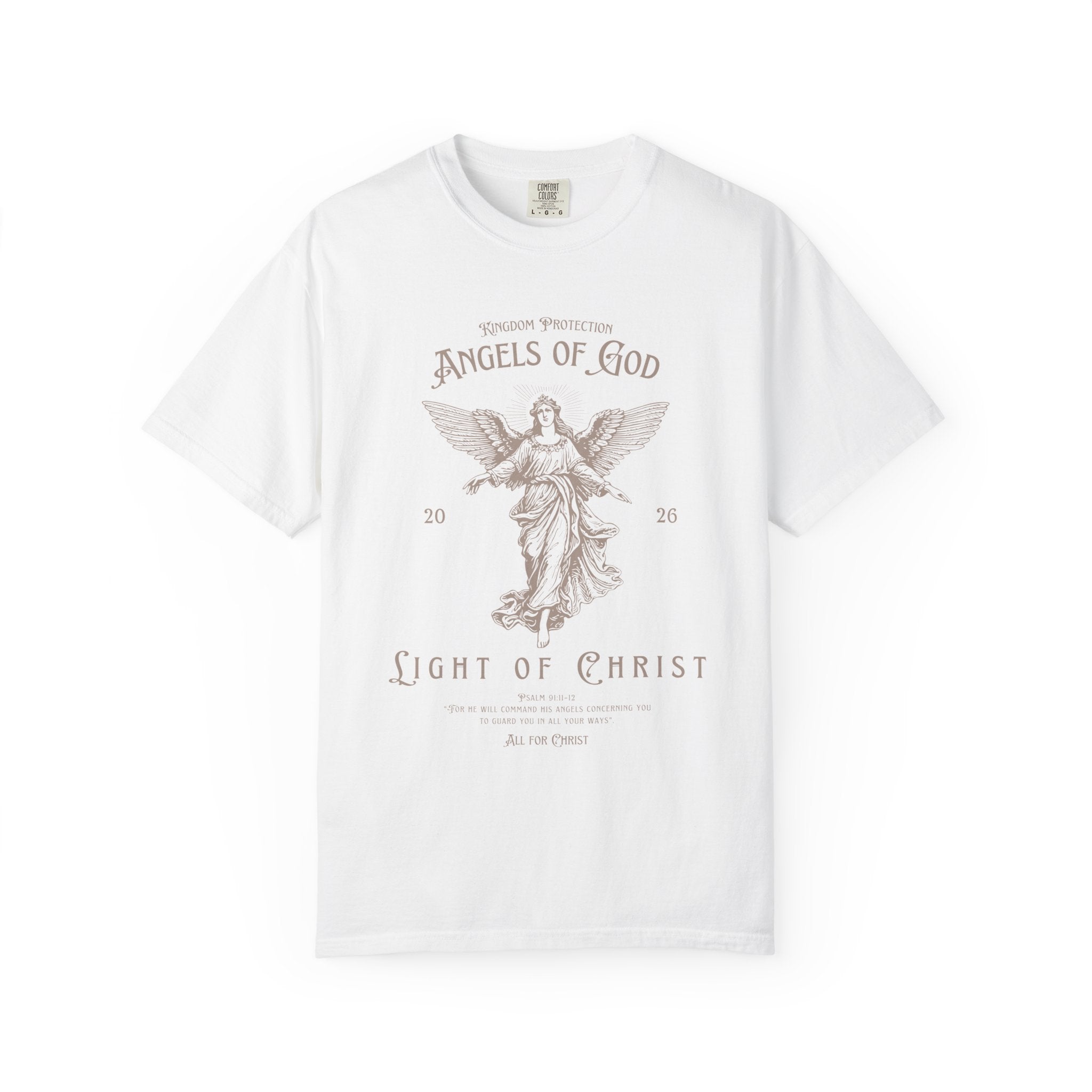 Angel Graphic T-Shirt — "Angels of God / Light of Christ" Religious Tee
