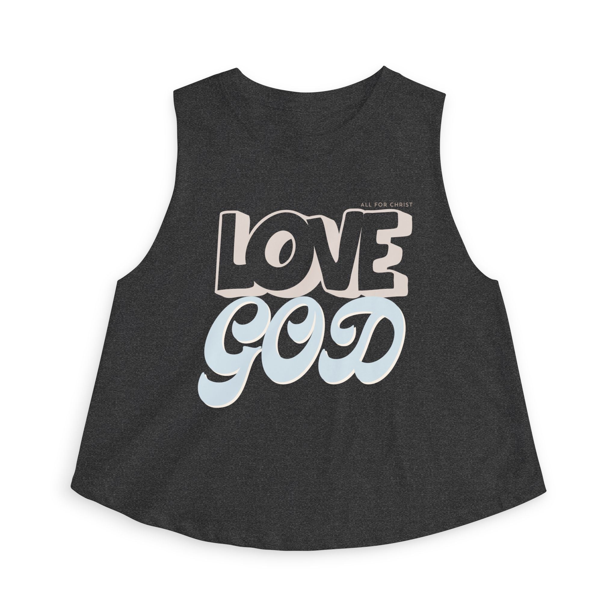 Love God Crop Top — Retro Script Christian Tank