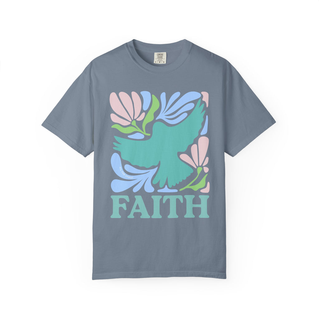 Faith Dove T‑Shirt — Pastel Floral Inspirational Tee