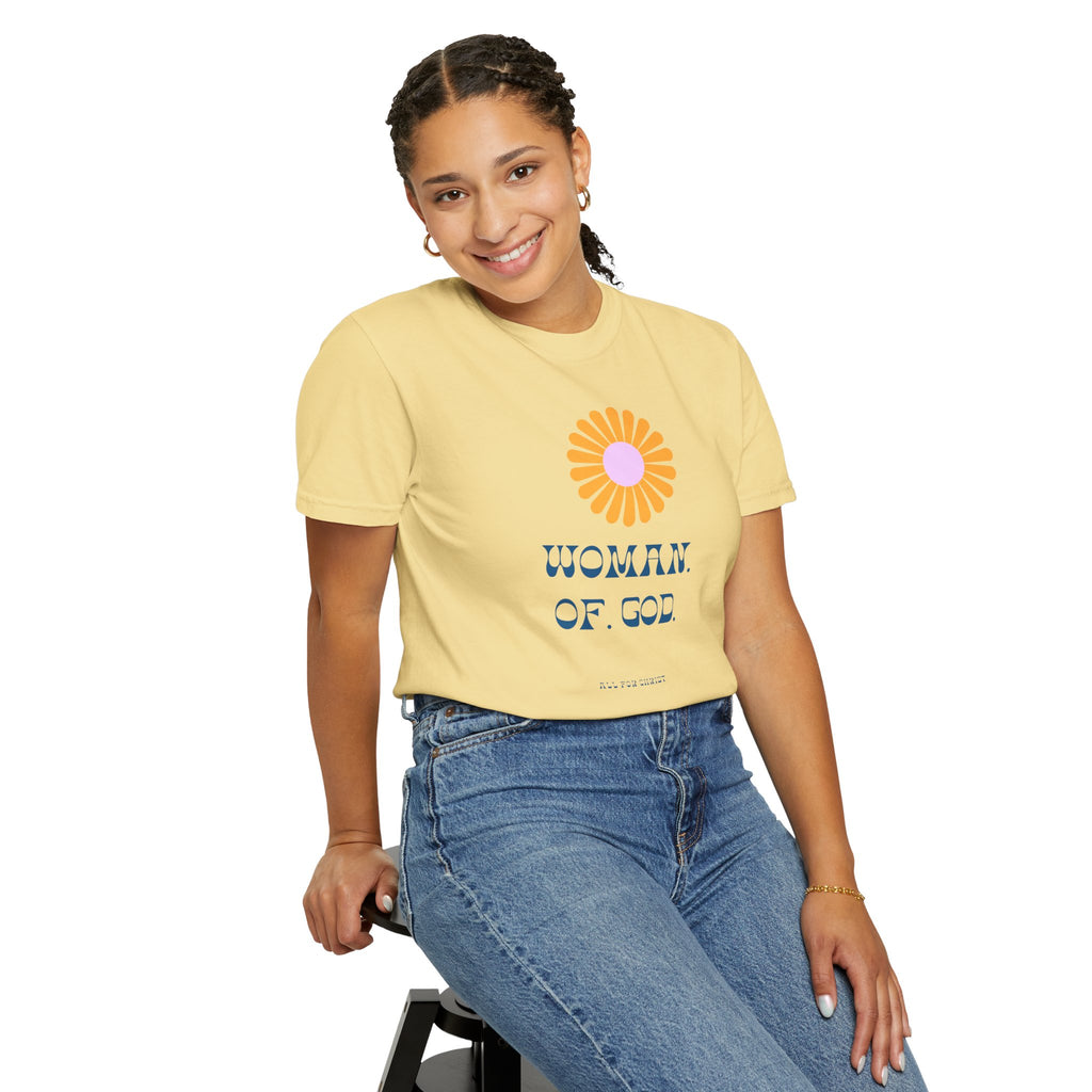 Woman of God T-Shirt — Floral Graphic Christian Tee