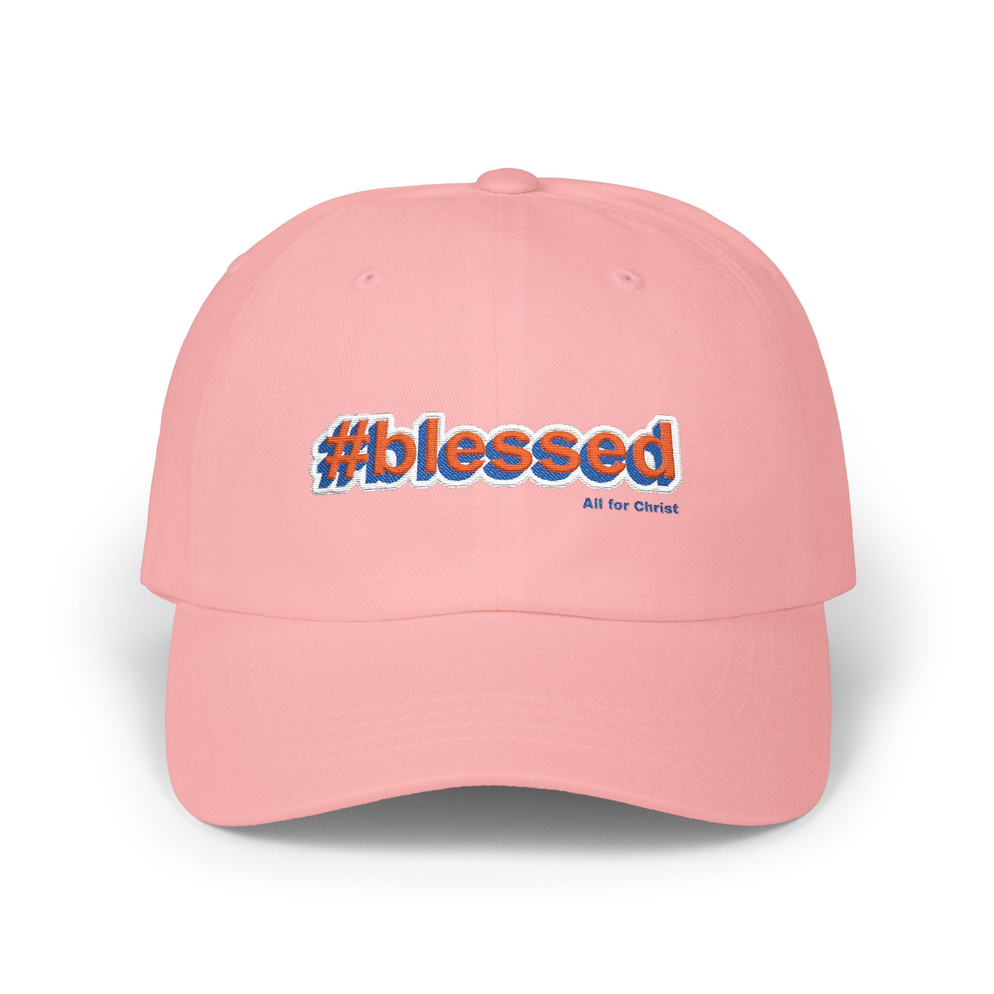 #blessed Embroidered Classic Dad Cap – White Baseball Hat for Casual, Faith & Gift Occasions