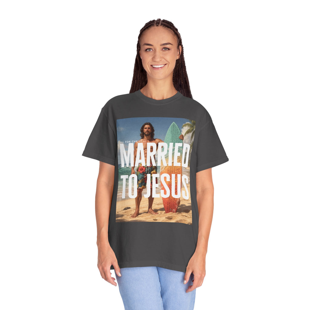 Married to Jesus Graphic T‑Shirt — Faith-Based Surf Beach Vibe
