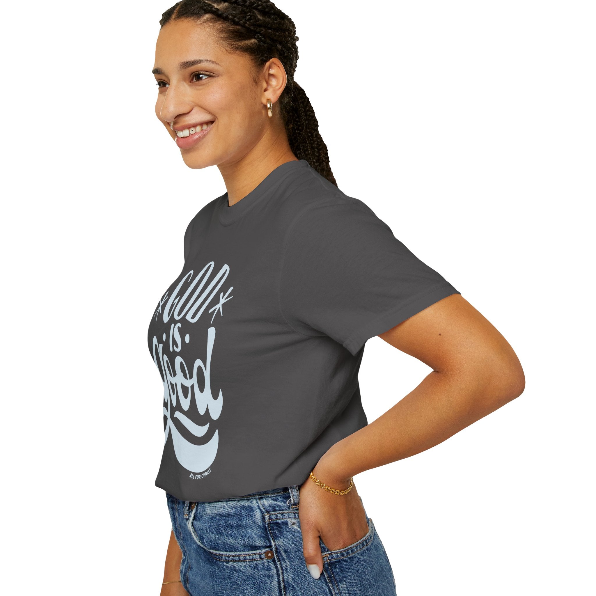 God Is Good T-Shirt — Vintage Script Faith Tee