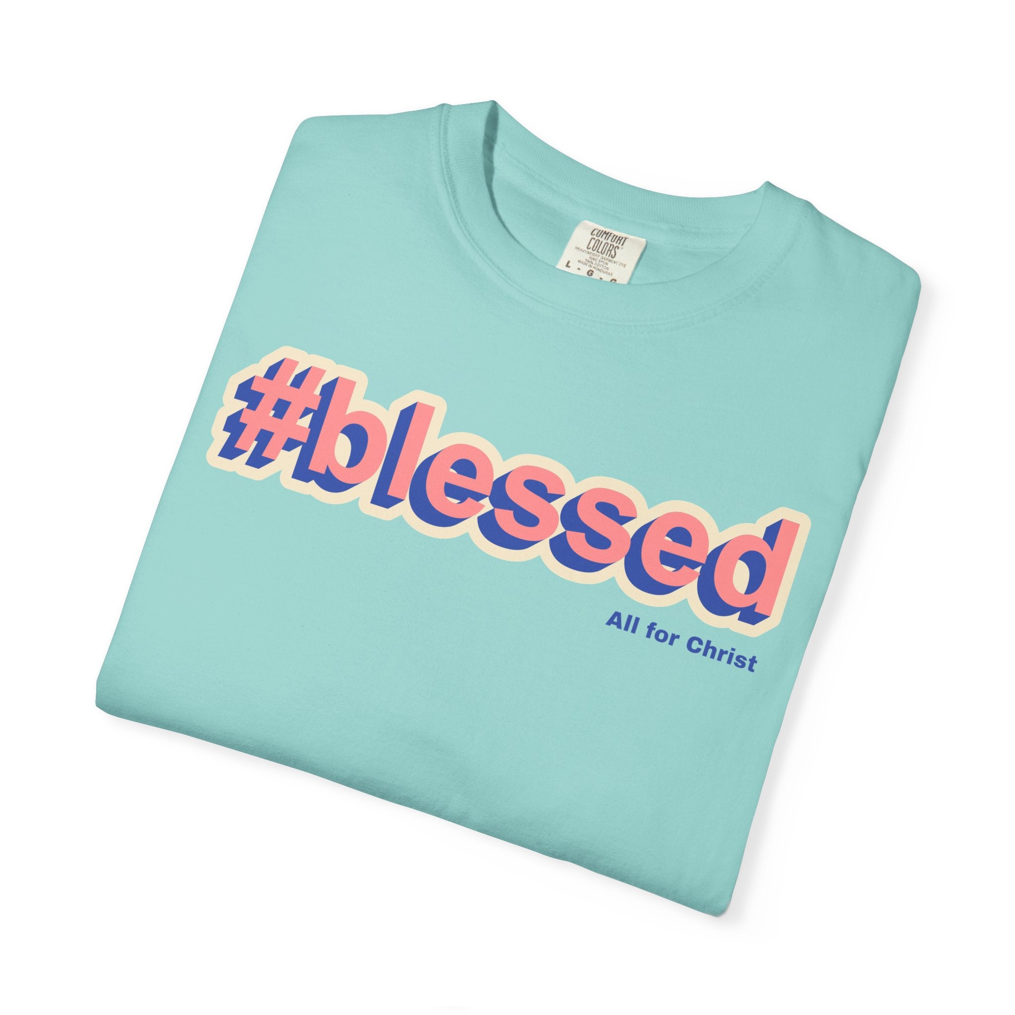 #blessed Graphic T‑Shirt — Vintage 3D Text Faith Tee