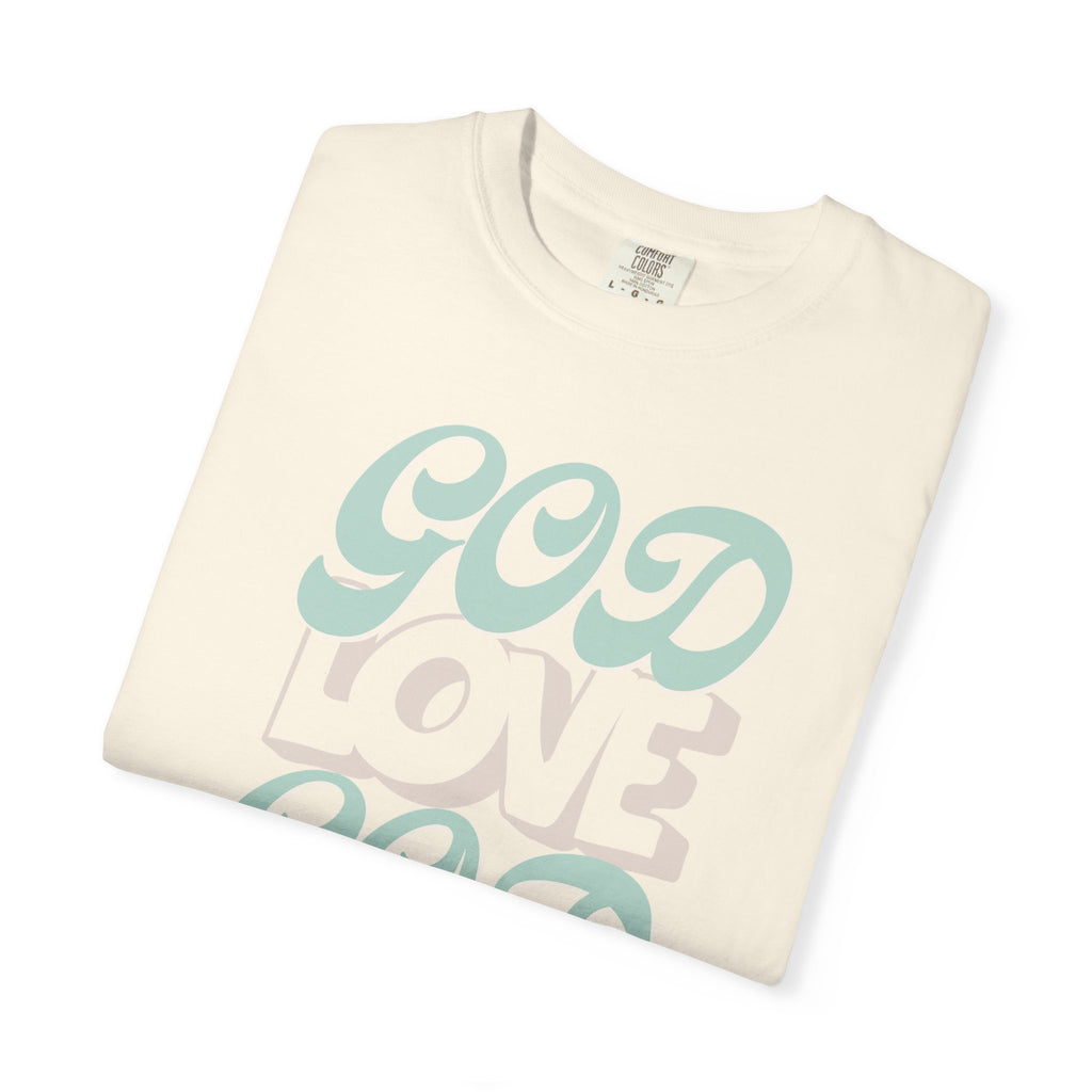 God Love Retro Script T-Shirt — Pastel Faith Tee