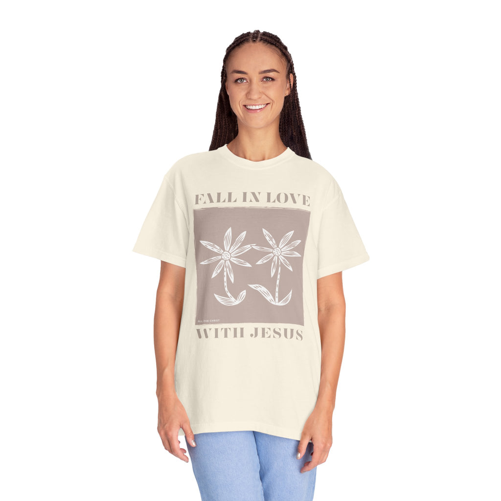 Faith Floral T‑Shirt — "Fall in Love with Jesus" Graphic Tee