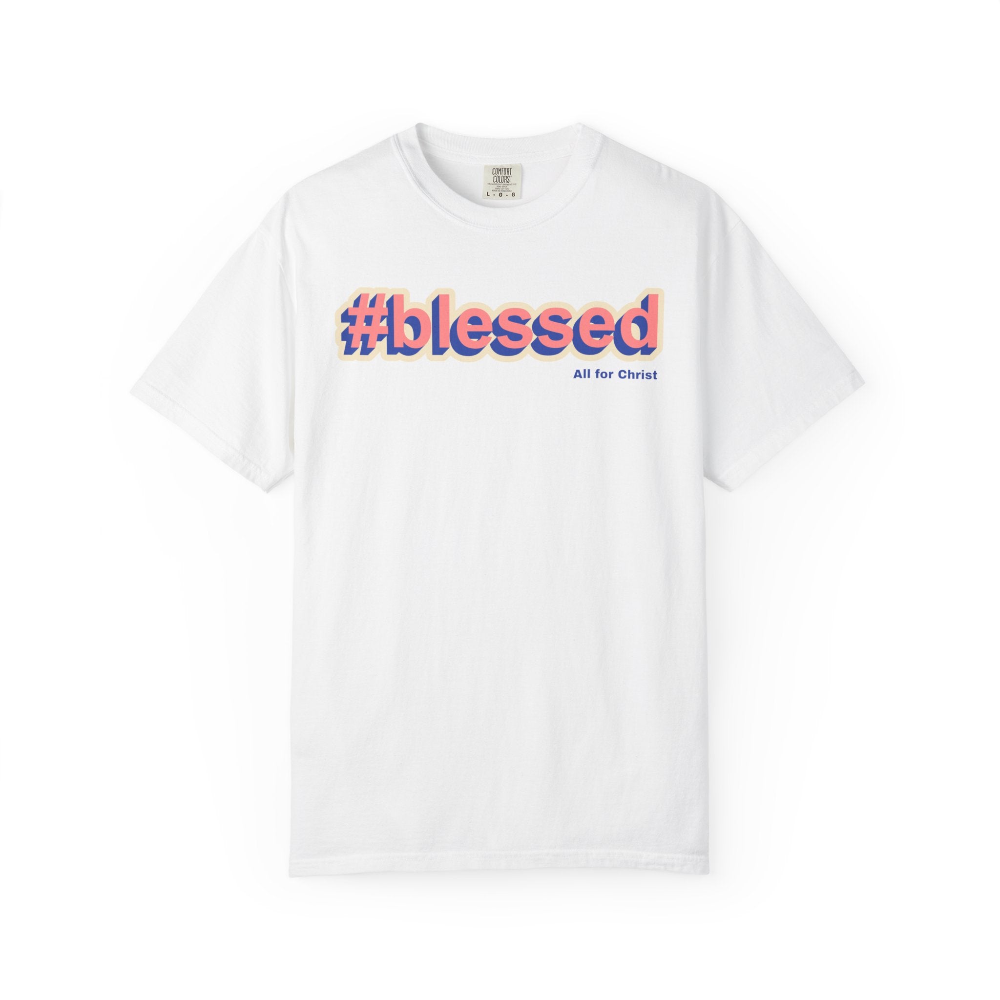 #blessed Graphic T‑Shirt — Vintage 3D Text Faith Tee