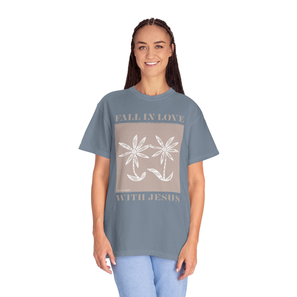 Faith Floral T‑Shirt — "Fall in Love with Jesus" Graphic Tee