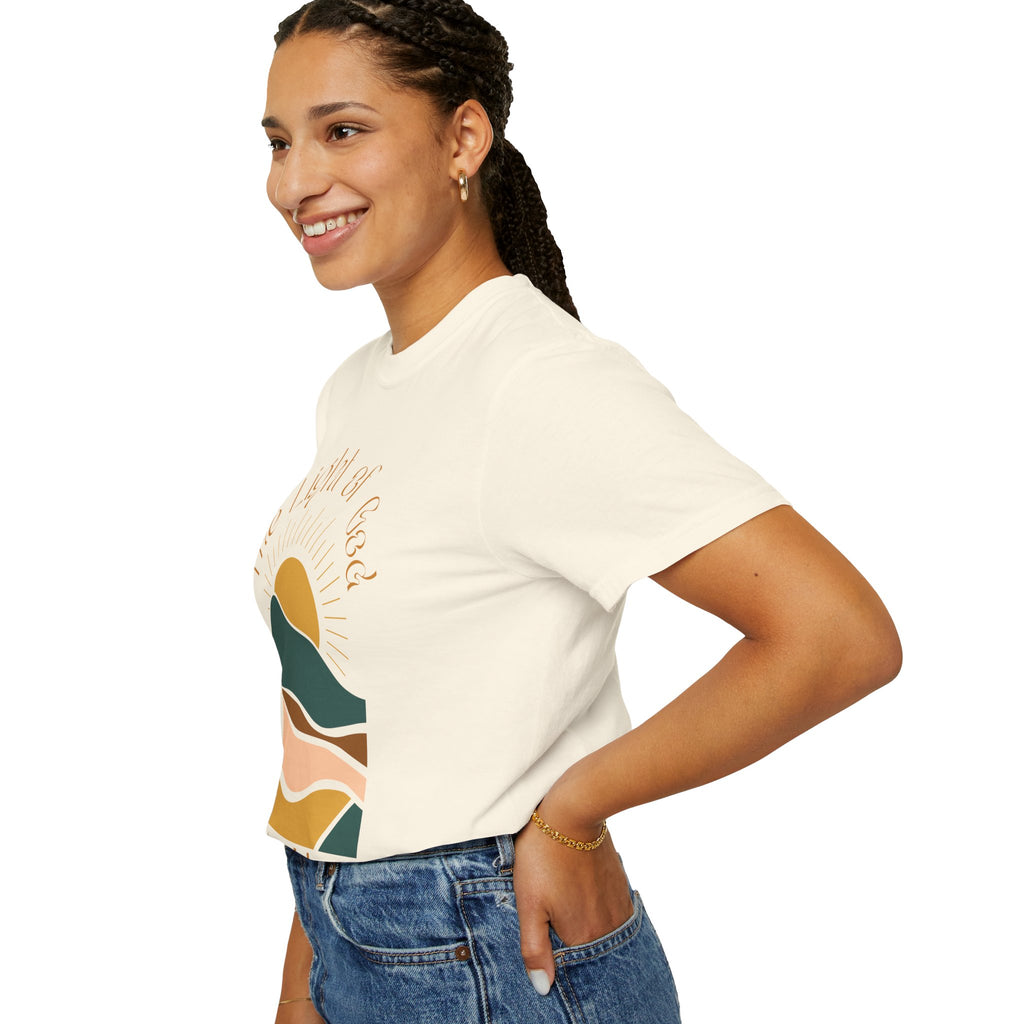 The Light of God T-Shirt — Spiritual Mountain Sunset Graphic Tee