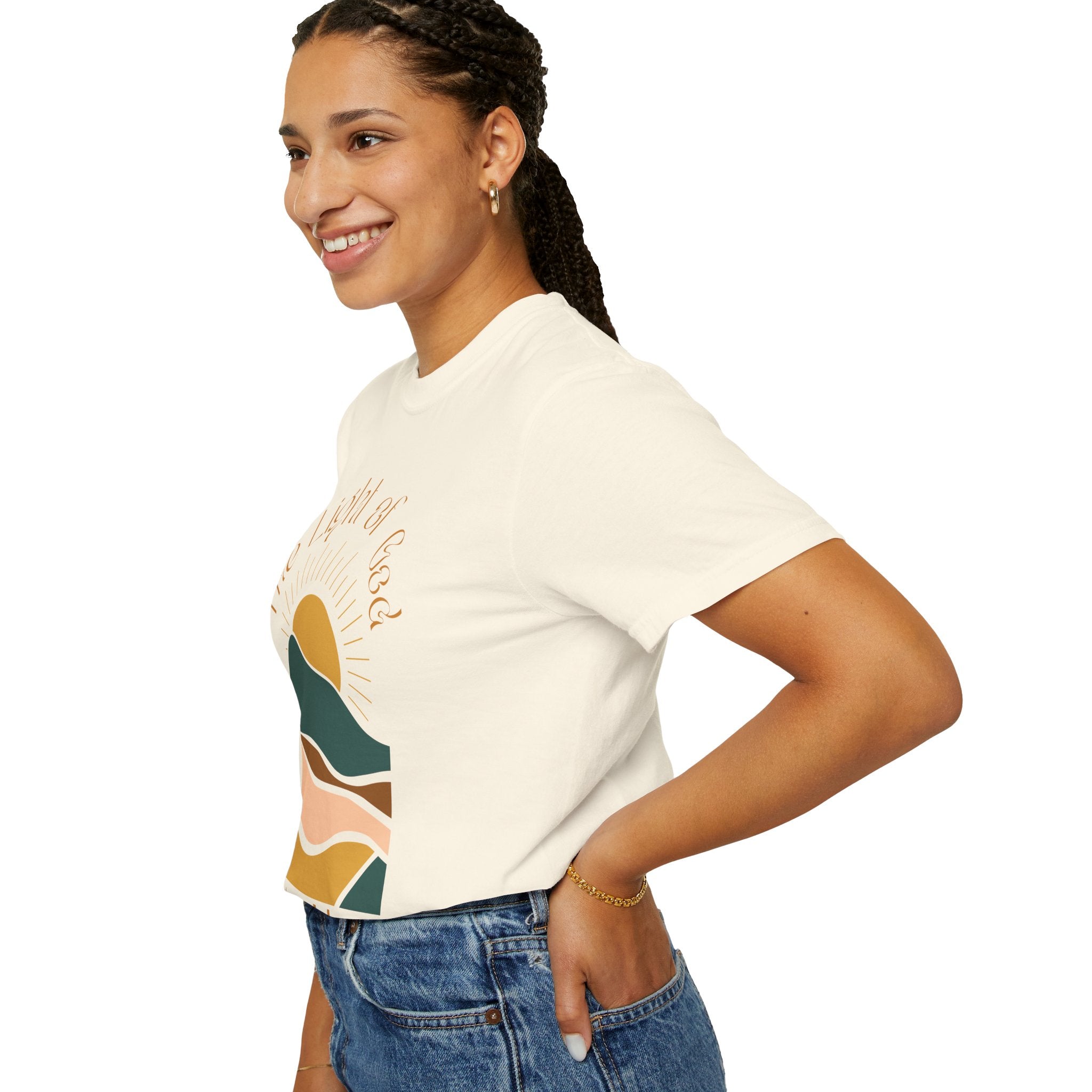 The Light of God T-Shirt — Spiritual Mountain Sunset Graphic Tee