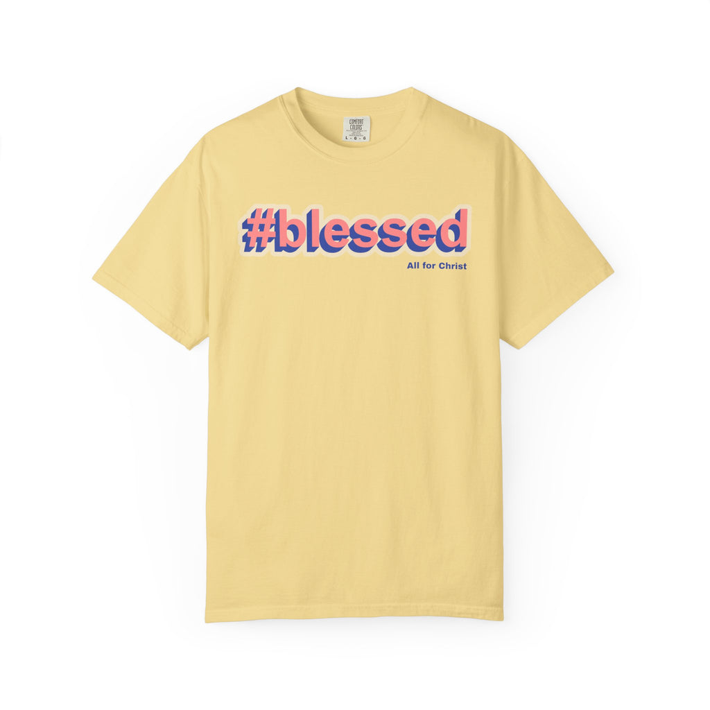 #blessed Graphic T‑Shirt — Vintage 3D Text Faith Tee