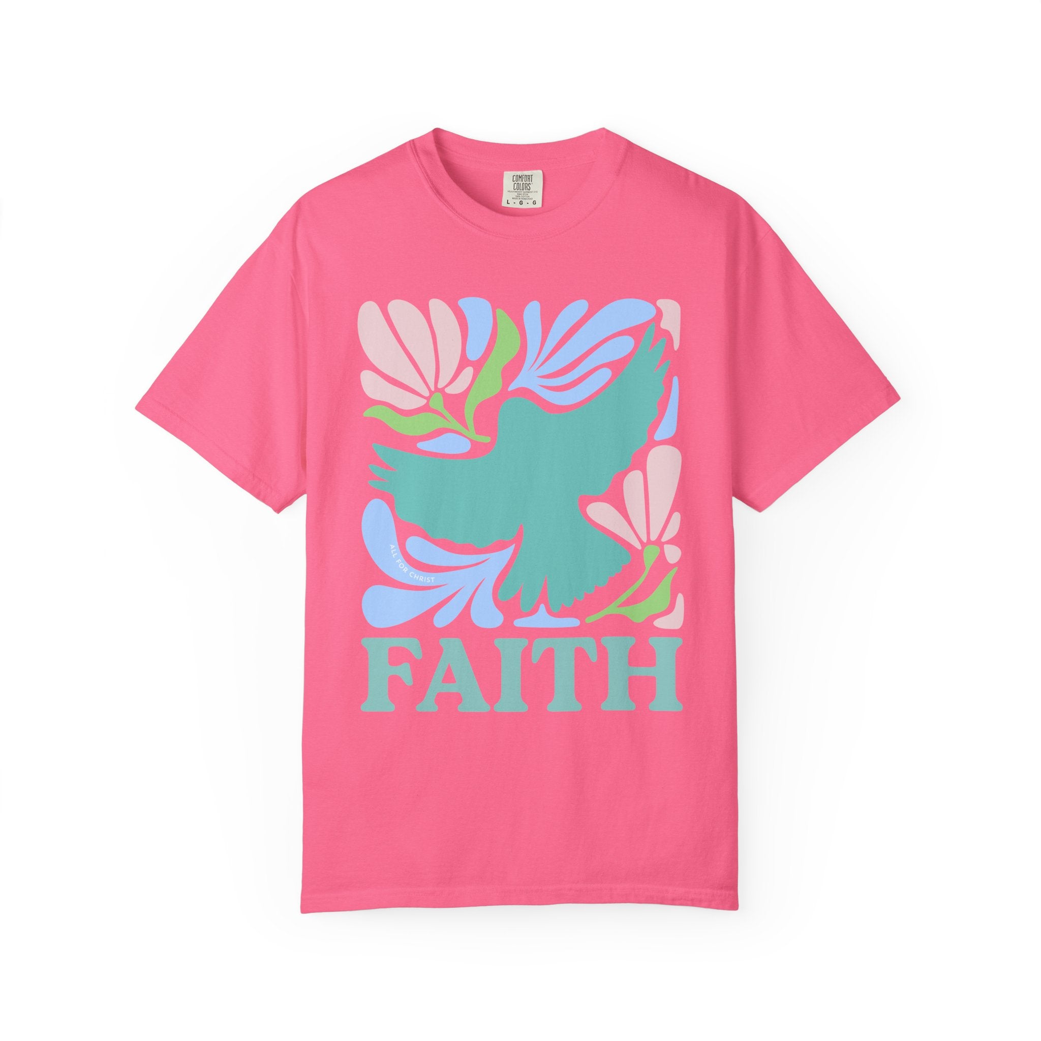 Faith Dove T‑Shirt — Pastel Floral Inspirational Tee