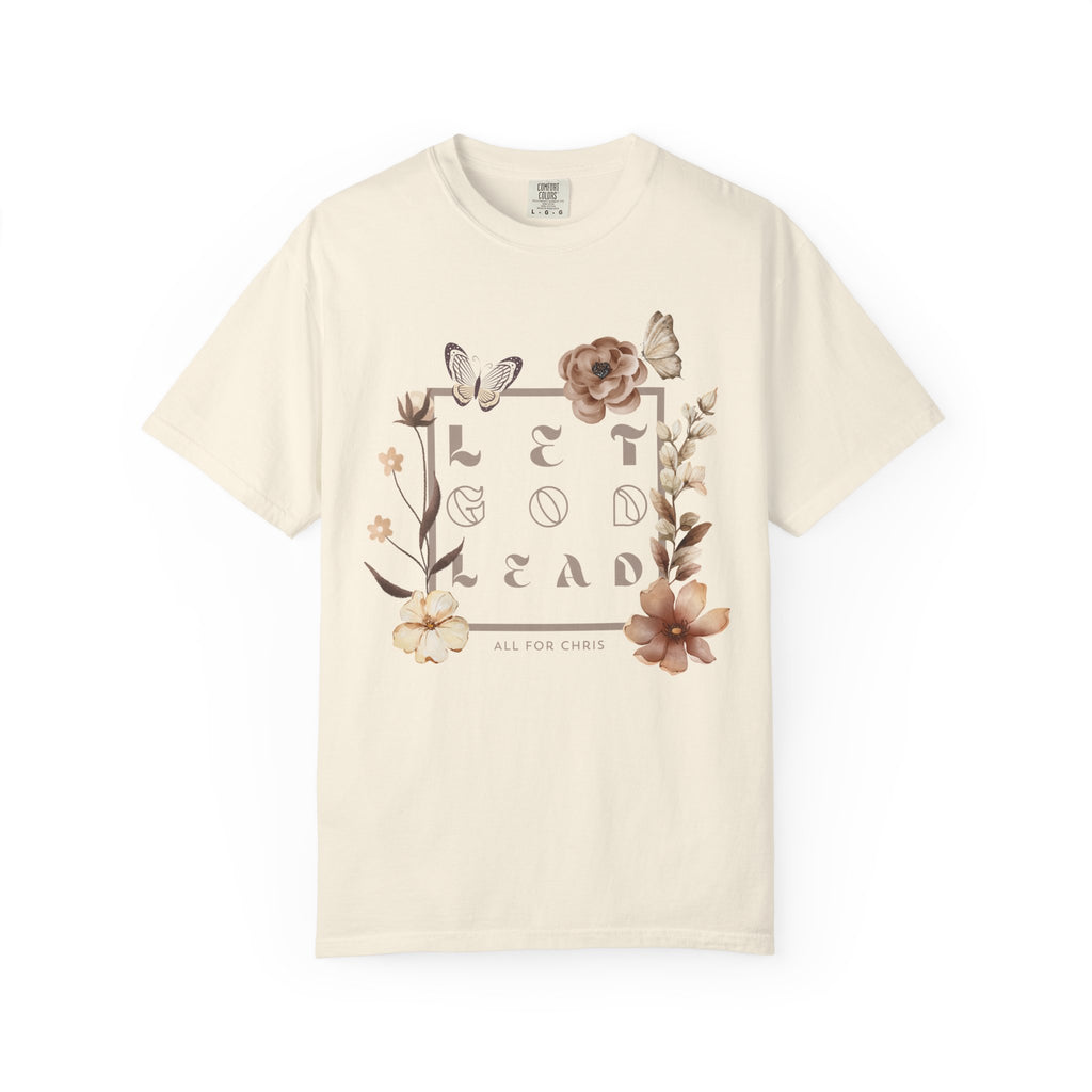 Retro Floral "Let God Lead" T-Shirt