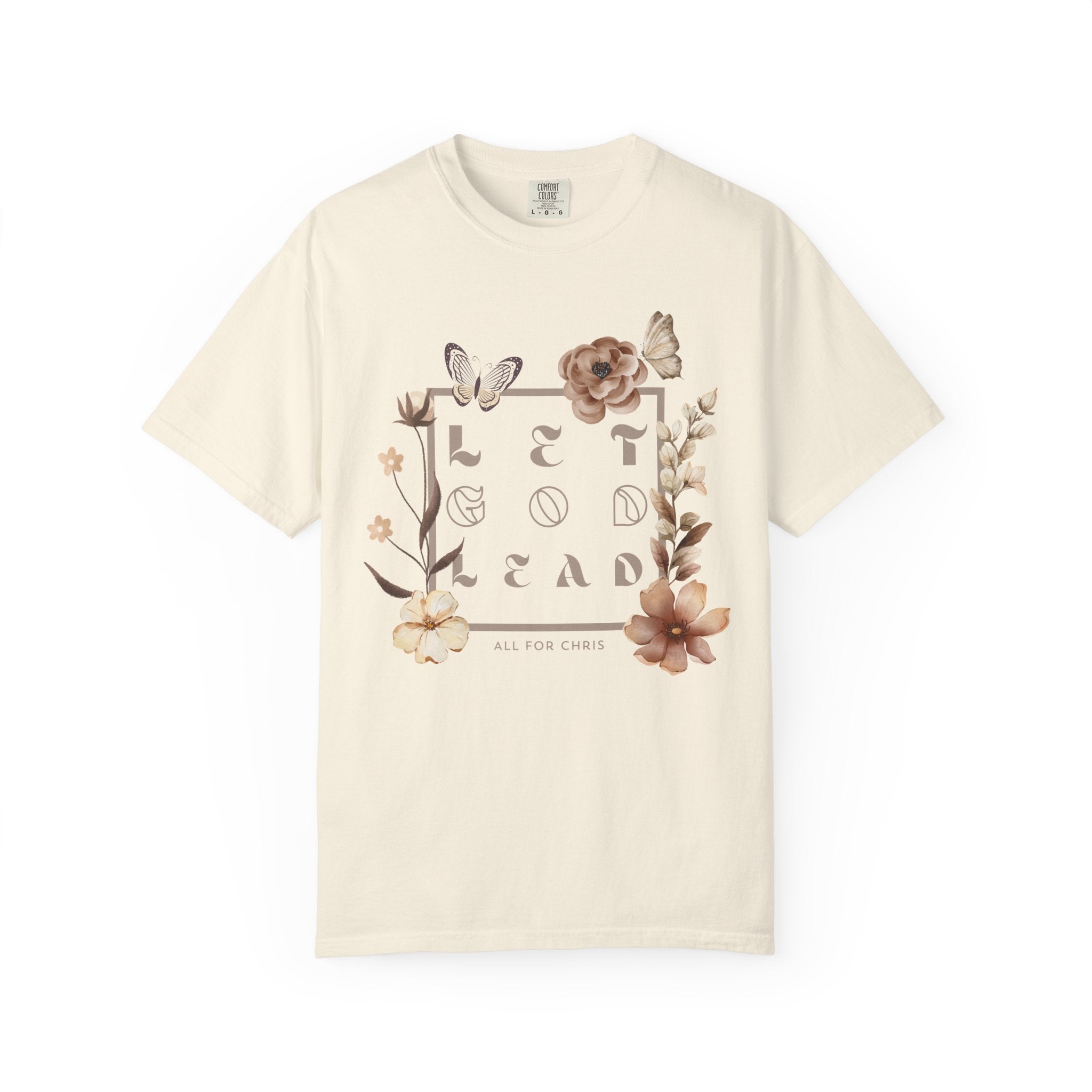 Retro Floral "Let God Lead" T-Shirt