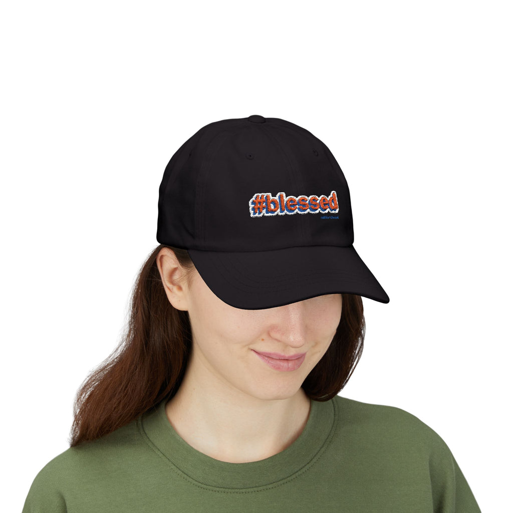 #blessed Embroidered Classic Dad Cap – White Baseball Hat for Casual, Faith & Gift Occasions