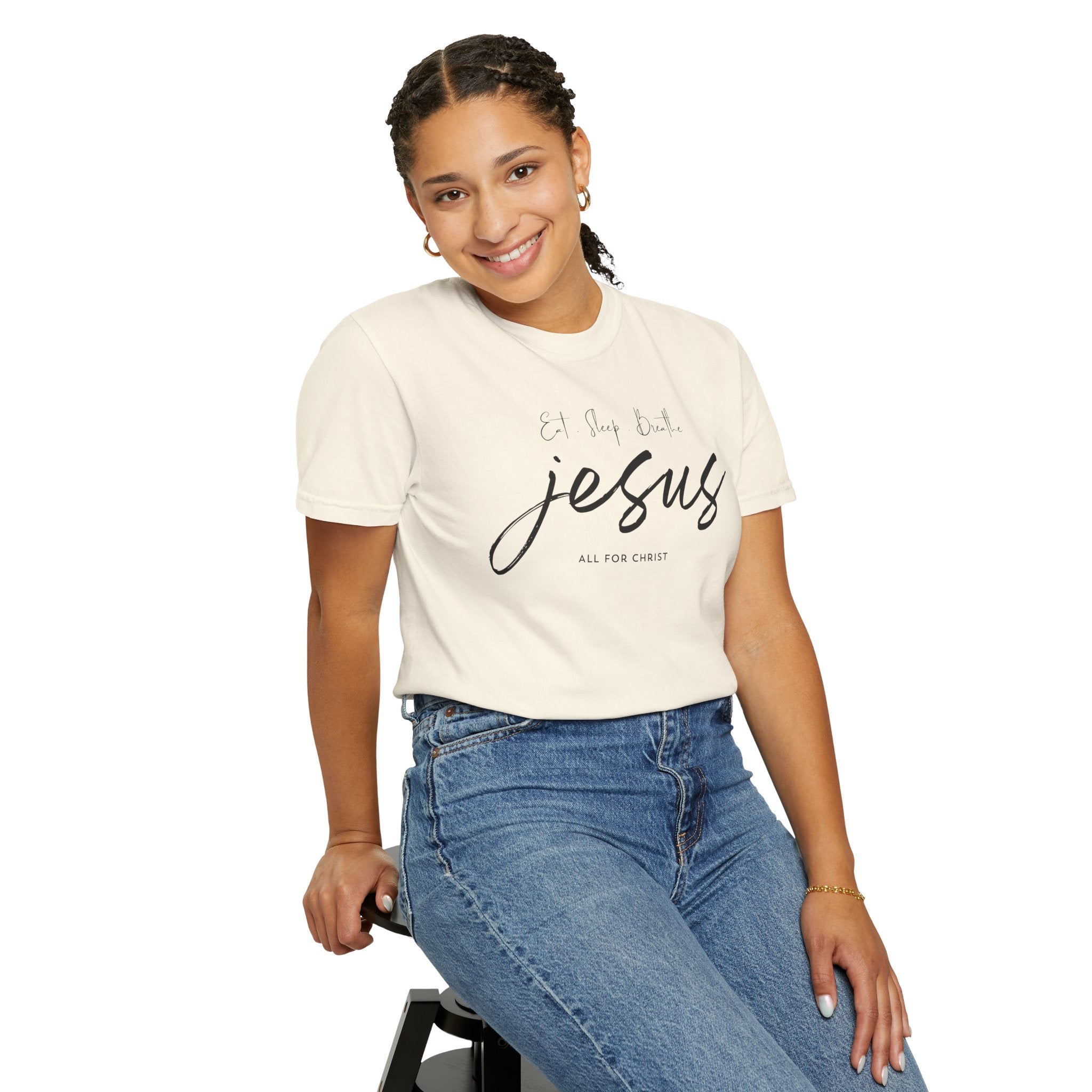 Jesus Script Tee - 'All for Christ' Faith Graphic T-Shirt