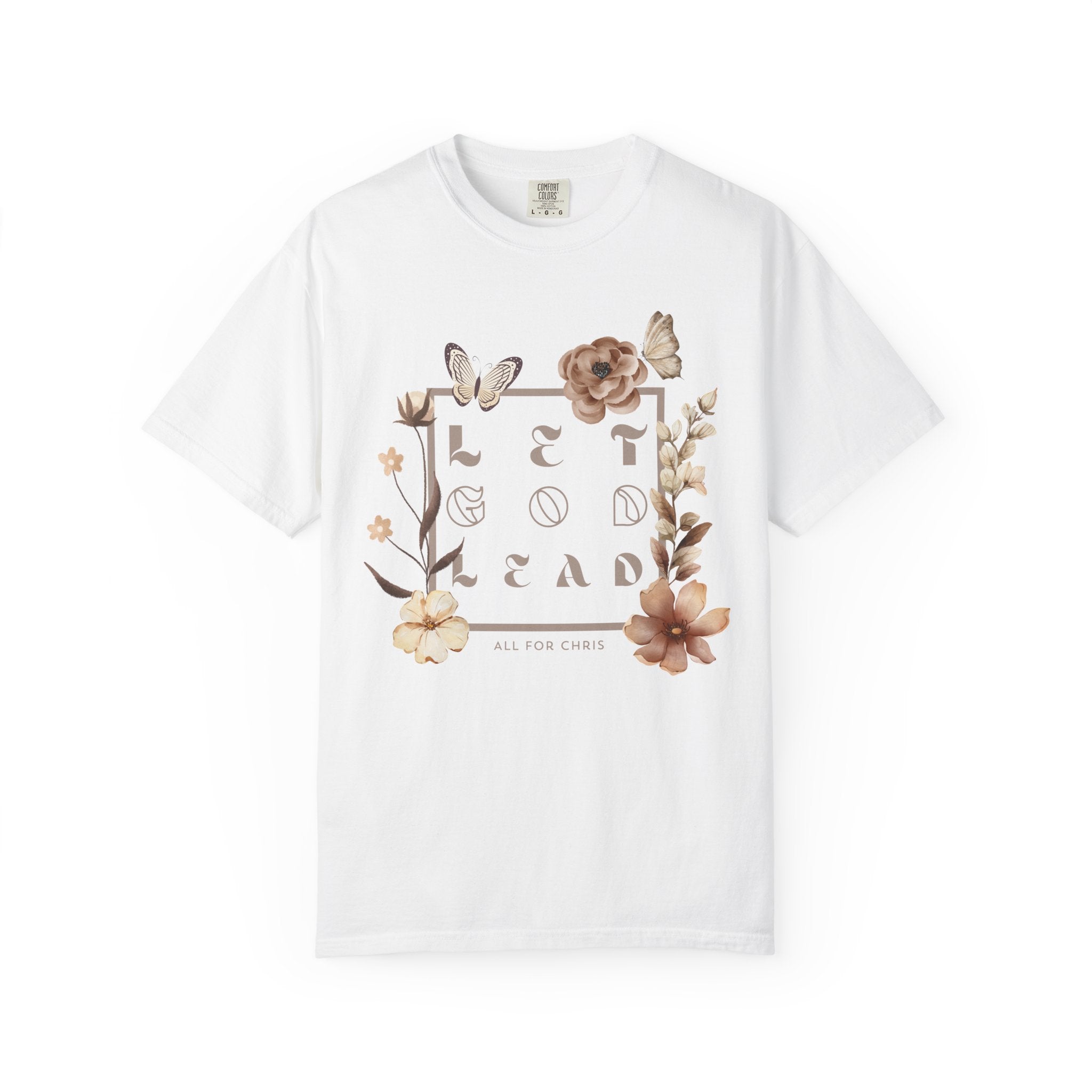 Retro Floral "Let God Lead" T-Shirt