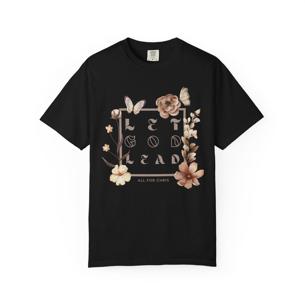 Retro Floral "Let God Lead" T-Shirt
