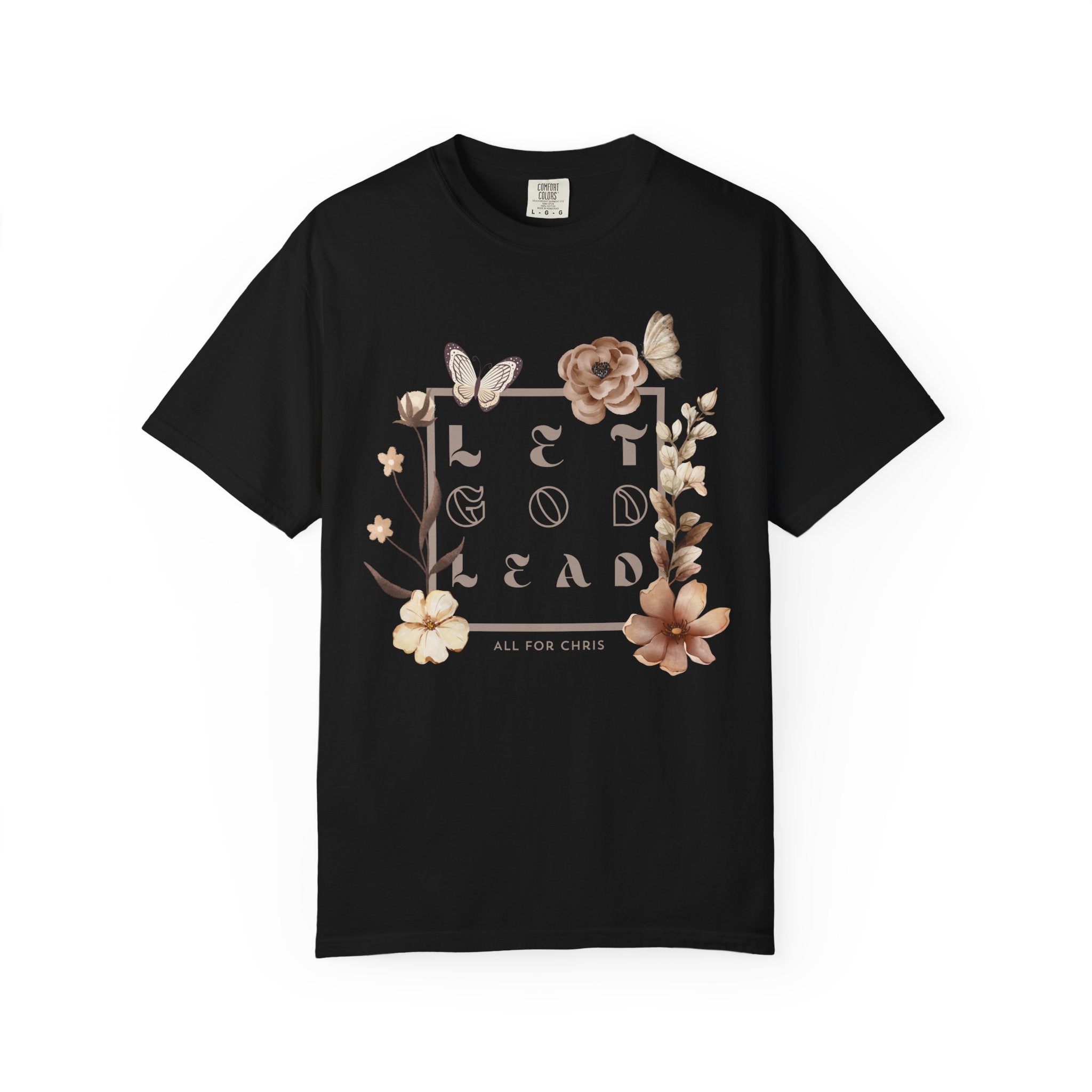 Retro Floral "Let God Lead" T-Shirt