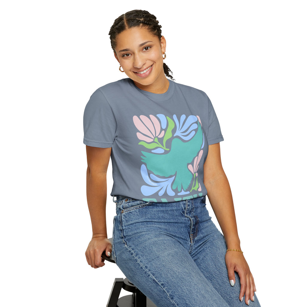 Faith Dove T‑Shirt — Pastel Floral Inspirational Tee