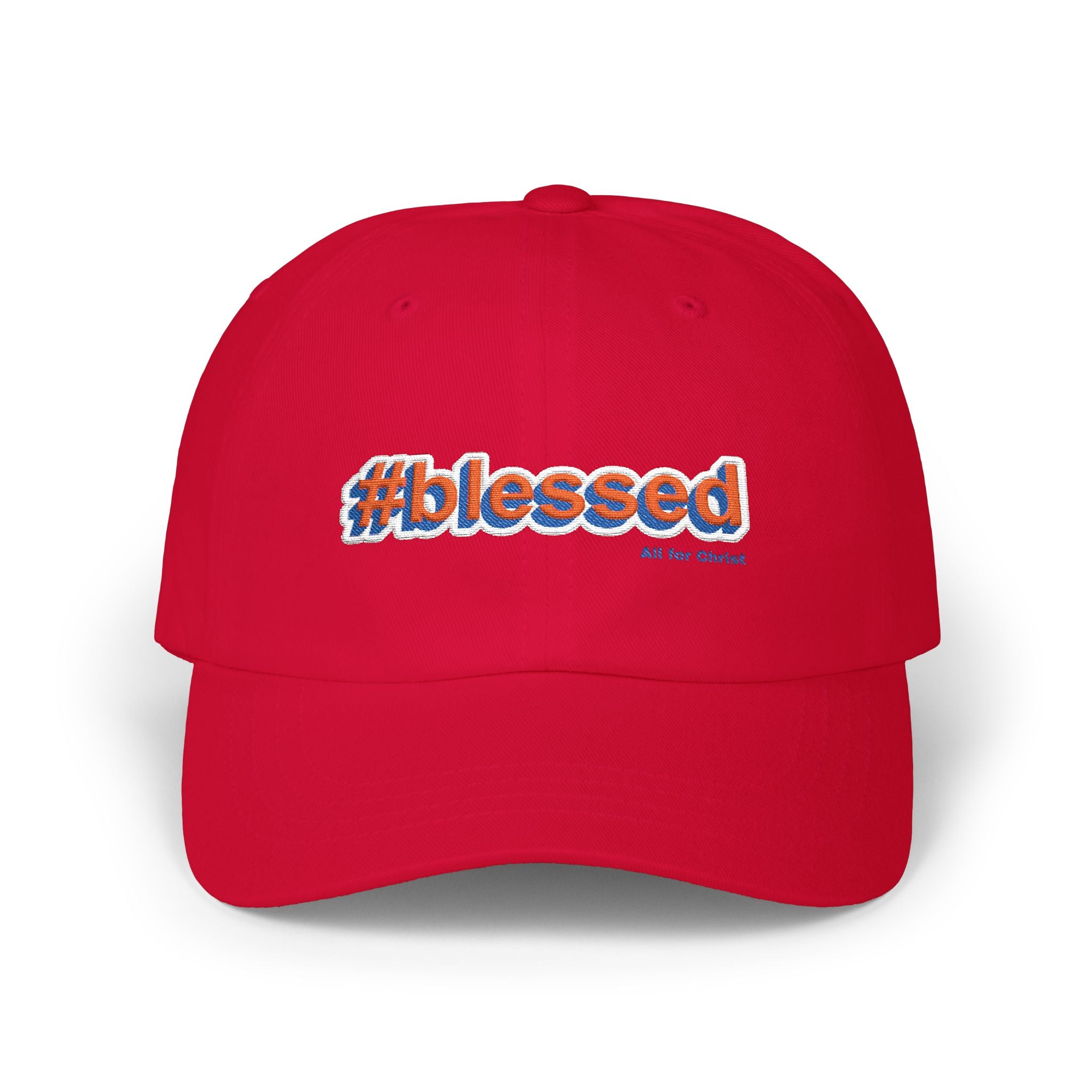 #blessed Embroidered Classic Dad Cap – White Baseball Hat for Casual, Faith & Gift Occasions