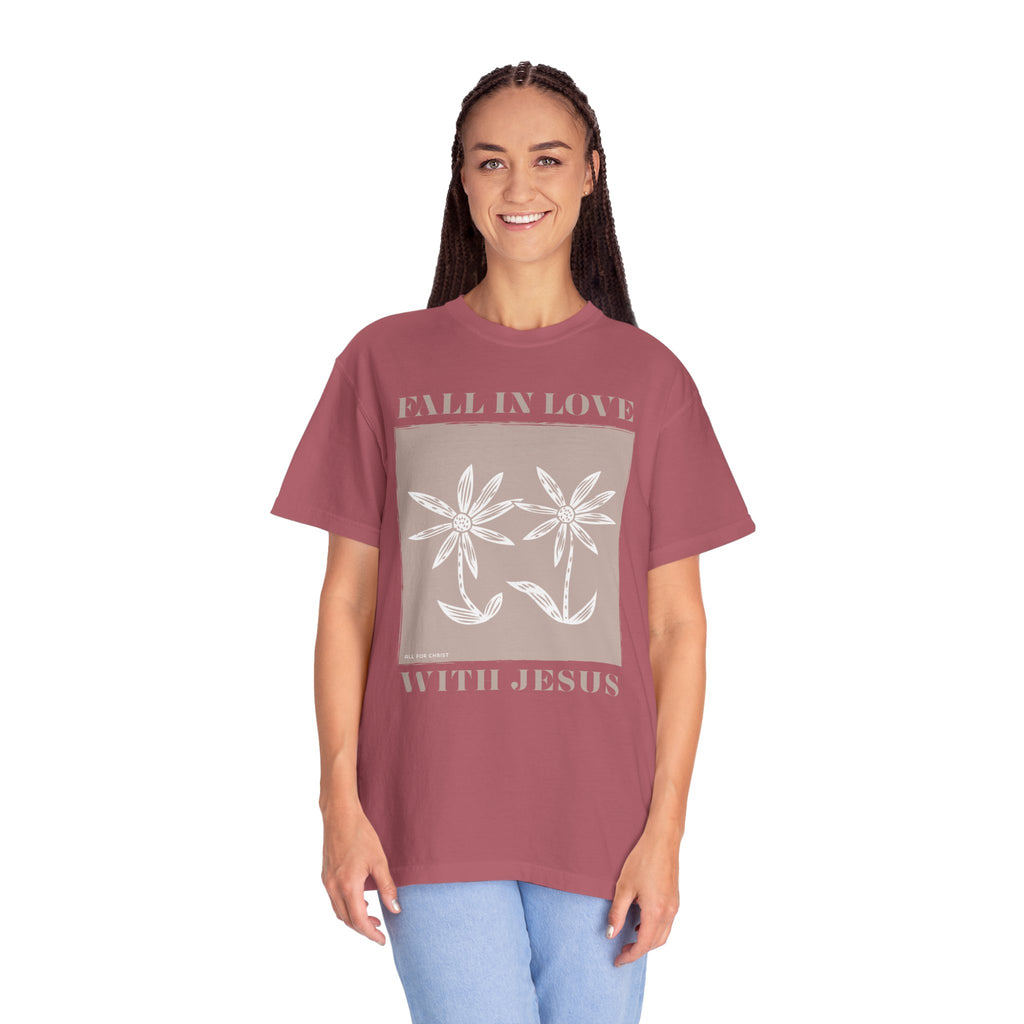 Faith Floral T‑Shirt — "Fall in Love with Jesus" Graphic Tee