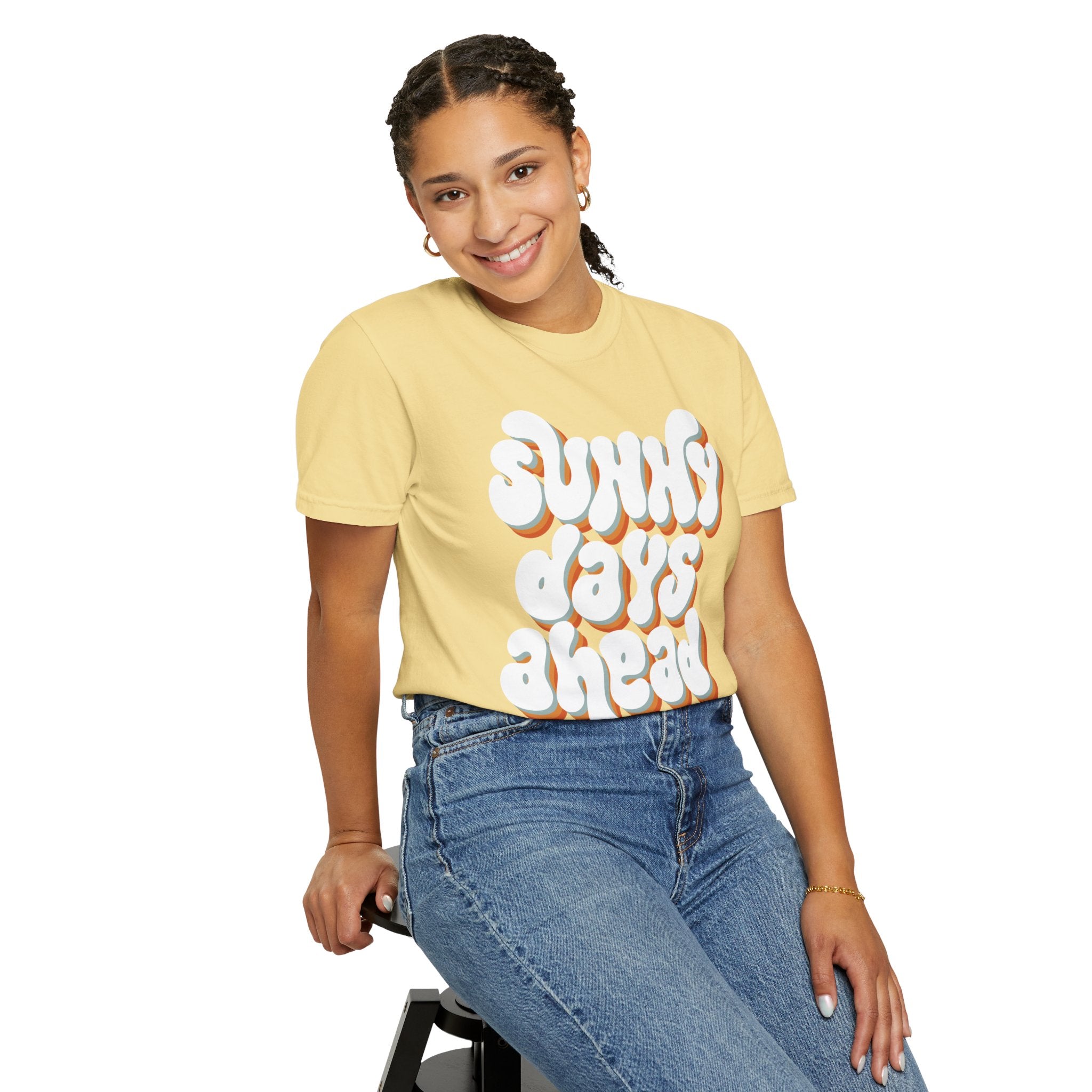 Sunny Days Ahead T-Shirt — Retro Bubble Letter Summer Tee