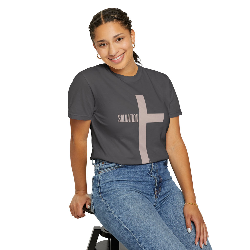 Salvation Cross T-Shirt — Minimal Christian Faith Tee
