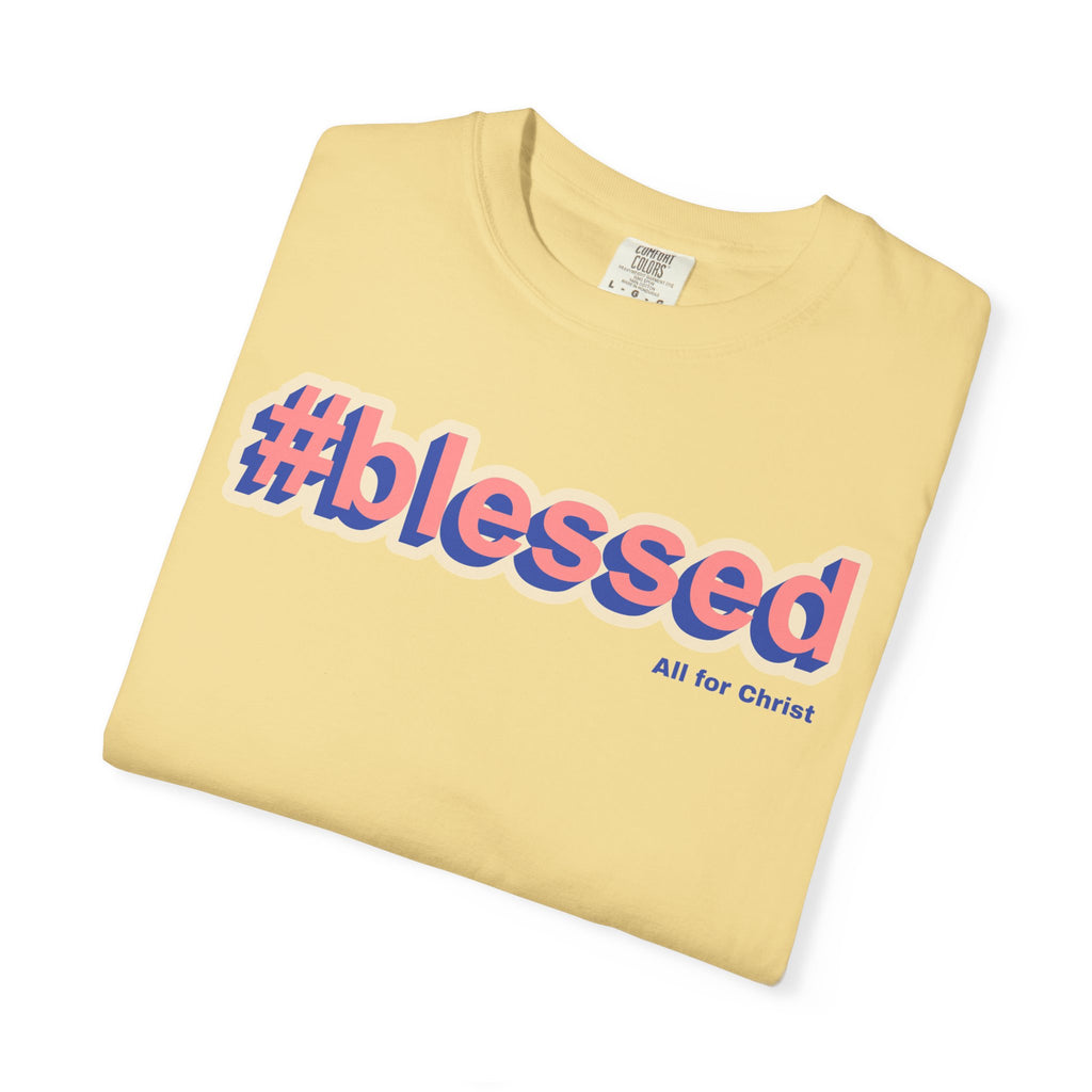 #blessed Graphic T‑Shirt — Vintage 3D Text Faith Tee