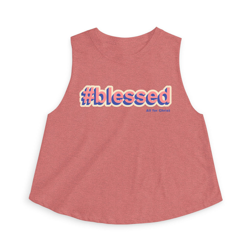 #blessed Crop Top — Retro Script Christian Graphic Tank