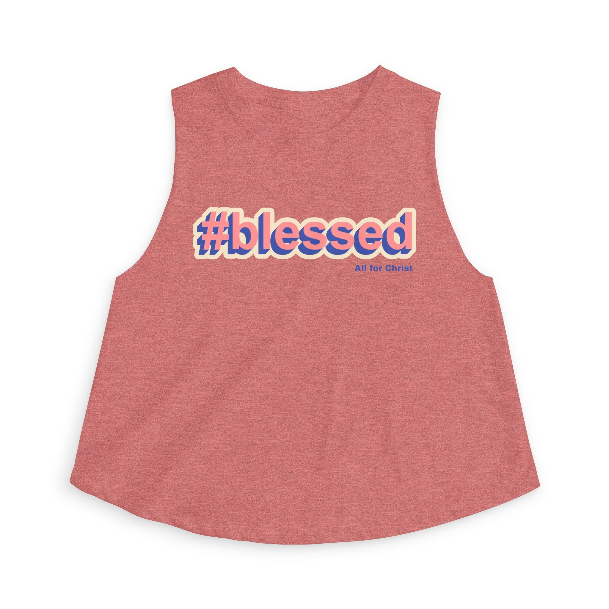 #blessed Crop Top — Retro Script Christian Graphic Tank