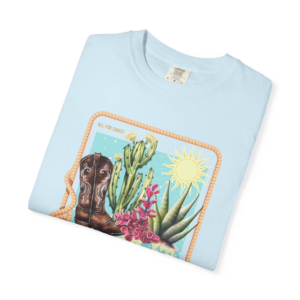 Take It Easy T-Shirt — Retro Desert Christian Graphic Tee (“Jesus Is In Town”)