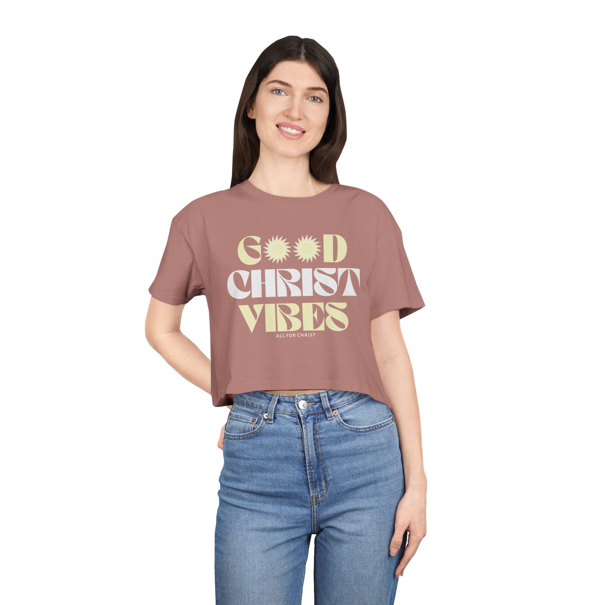 Good Christ Vibes Crop Tee — Inspirational Christian Women’s Crop Top