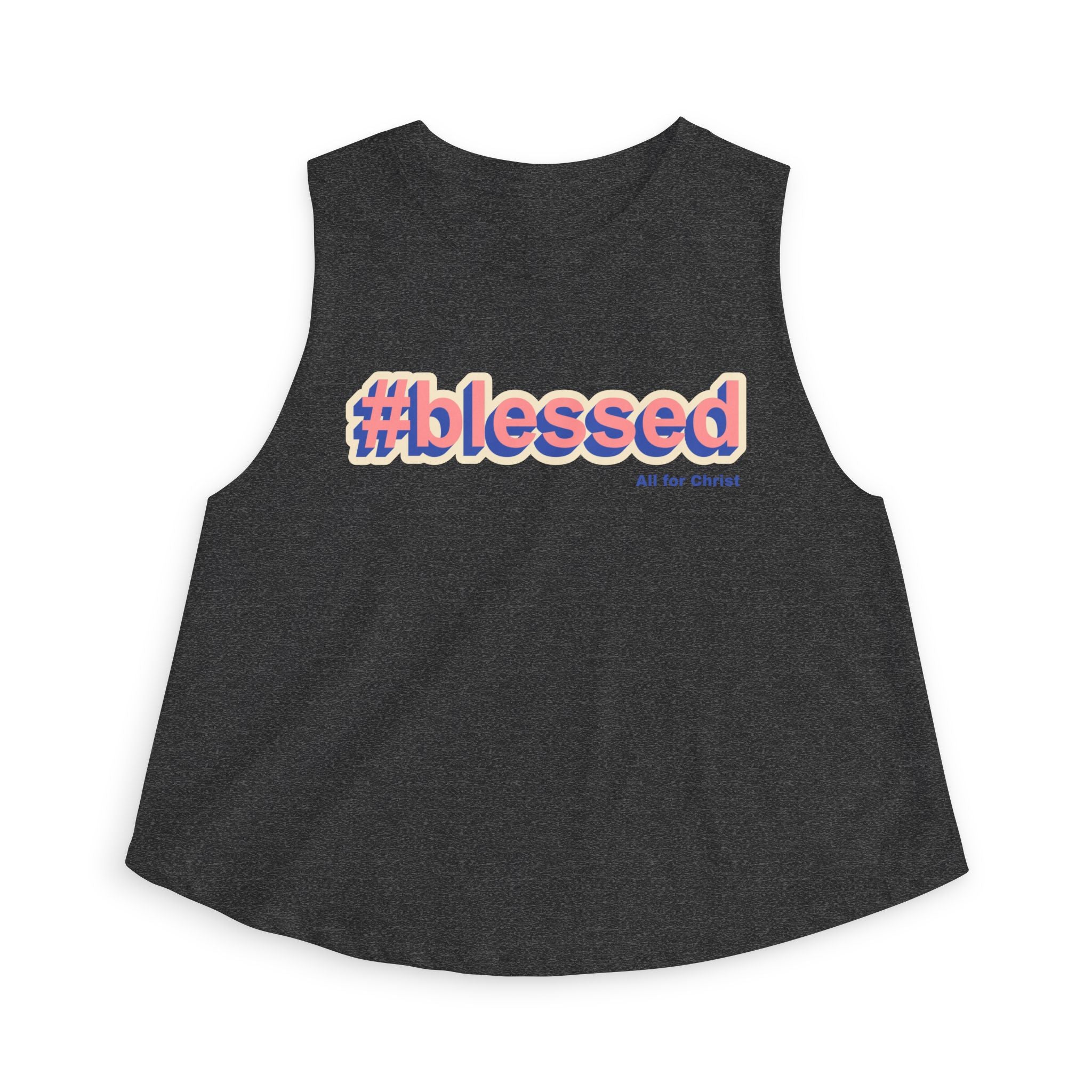 #blessed Crop Top — Retro Script Christian Graphic Tank