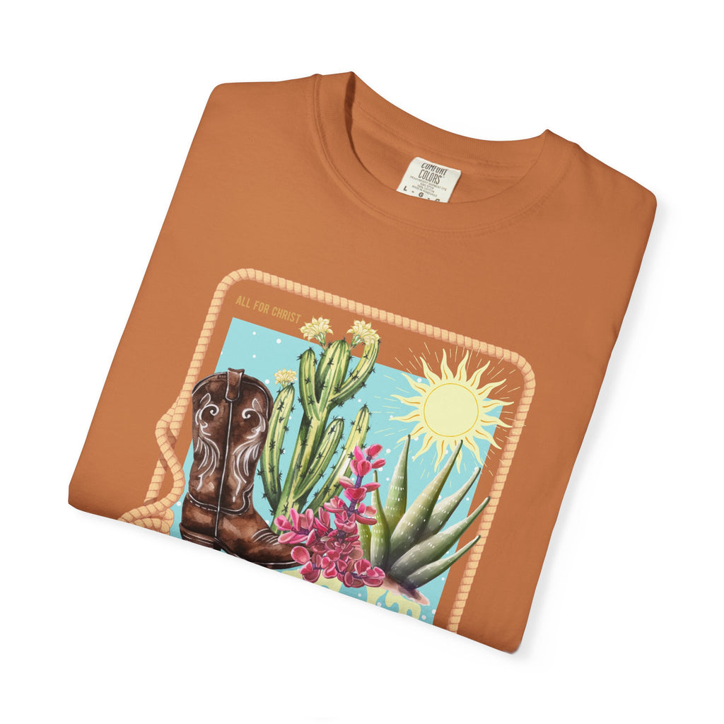 Take It Easy T-Shirt — Retro Desert Christian Graphic Tee (“Jesus Is In Town”)