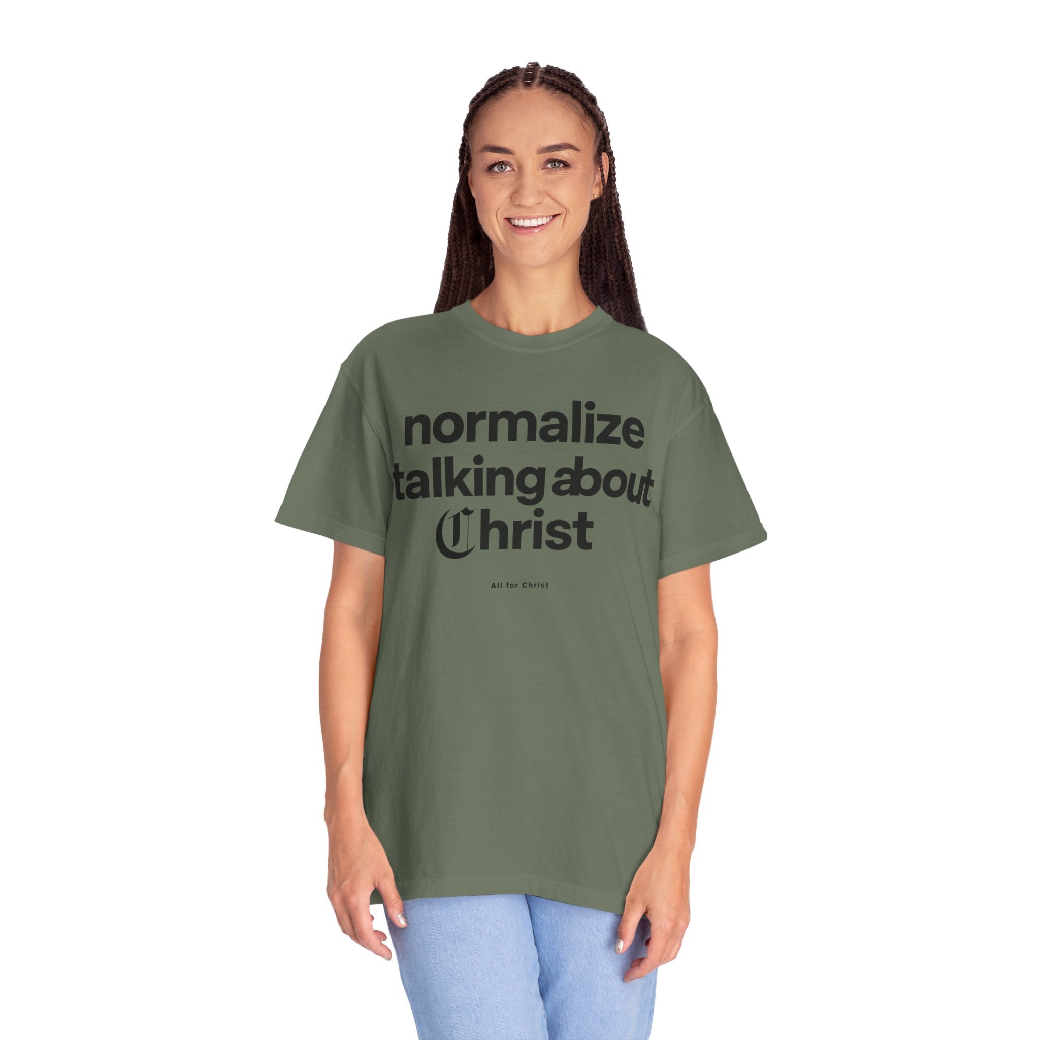 T‑Shirt — "Normalize Talking About Christ" Christian Faith Graphic Tee