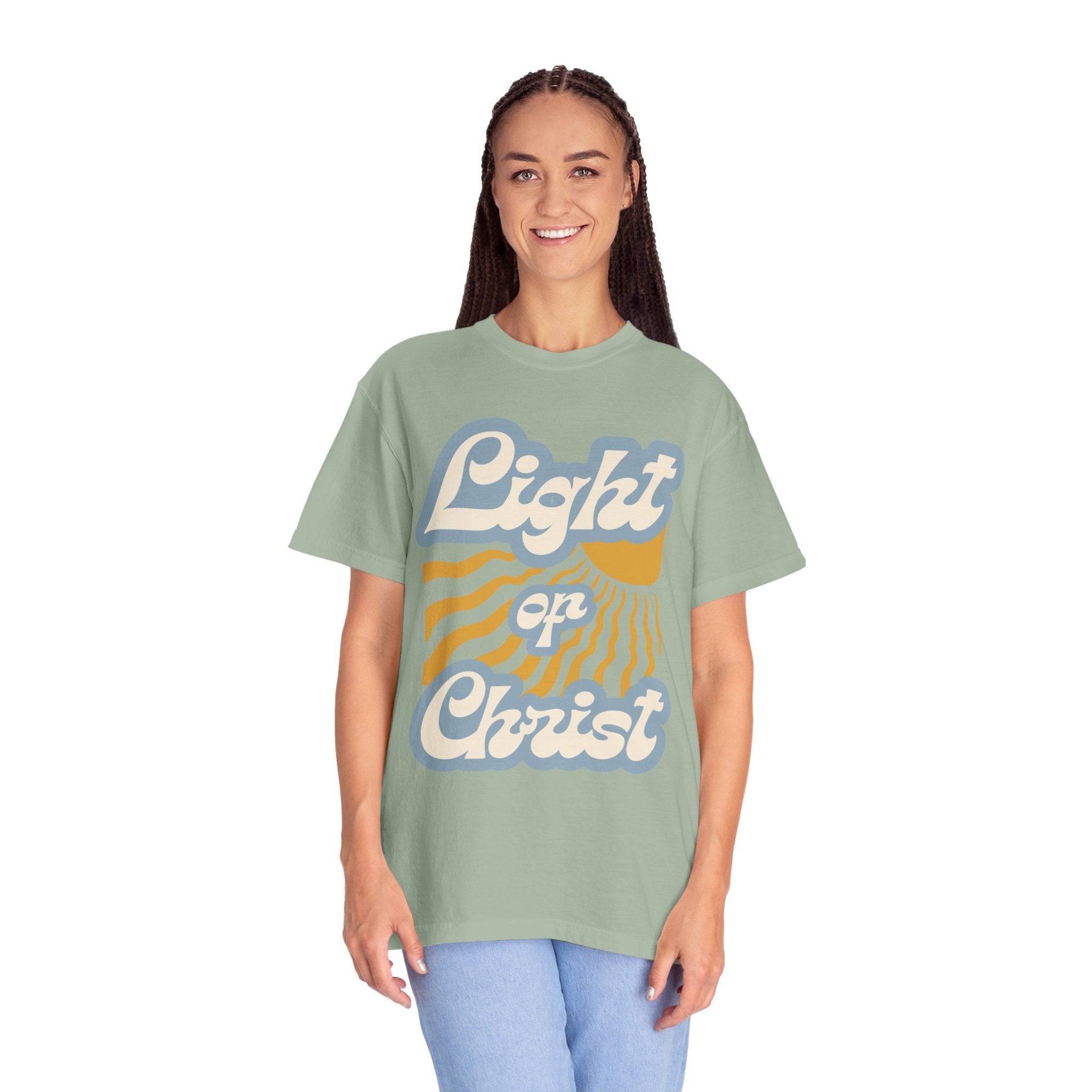 Light on Christ T-Shirt — Retro Christian Faith Tee