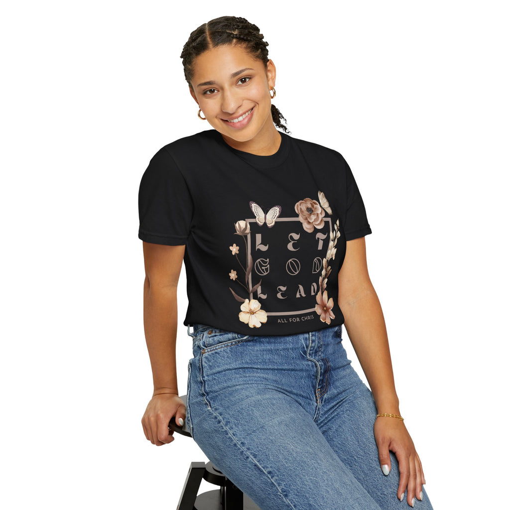 Retro Floral "Let God Lead" T-Shirt