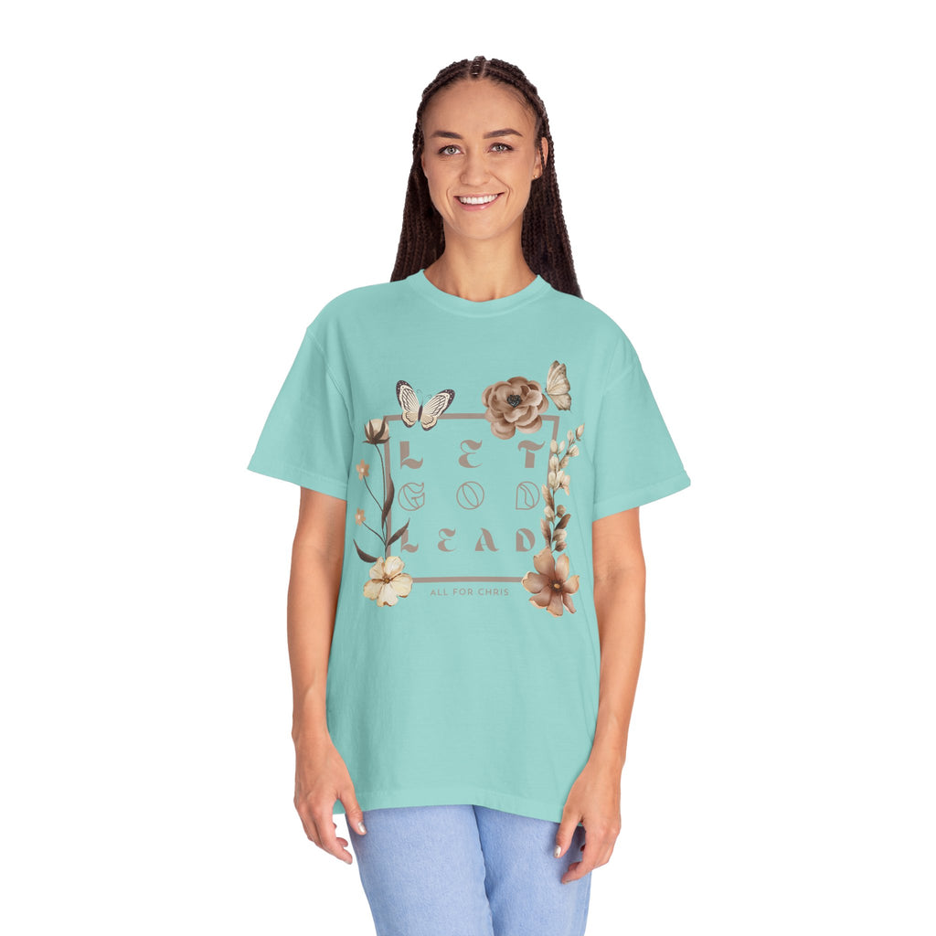 Retro Floral "Let God Lead" T-Shirt