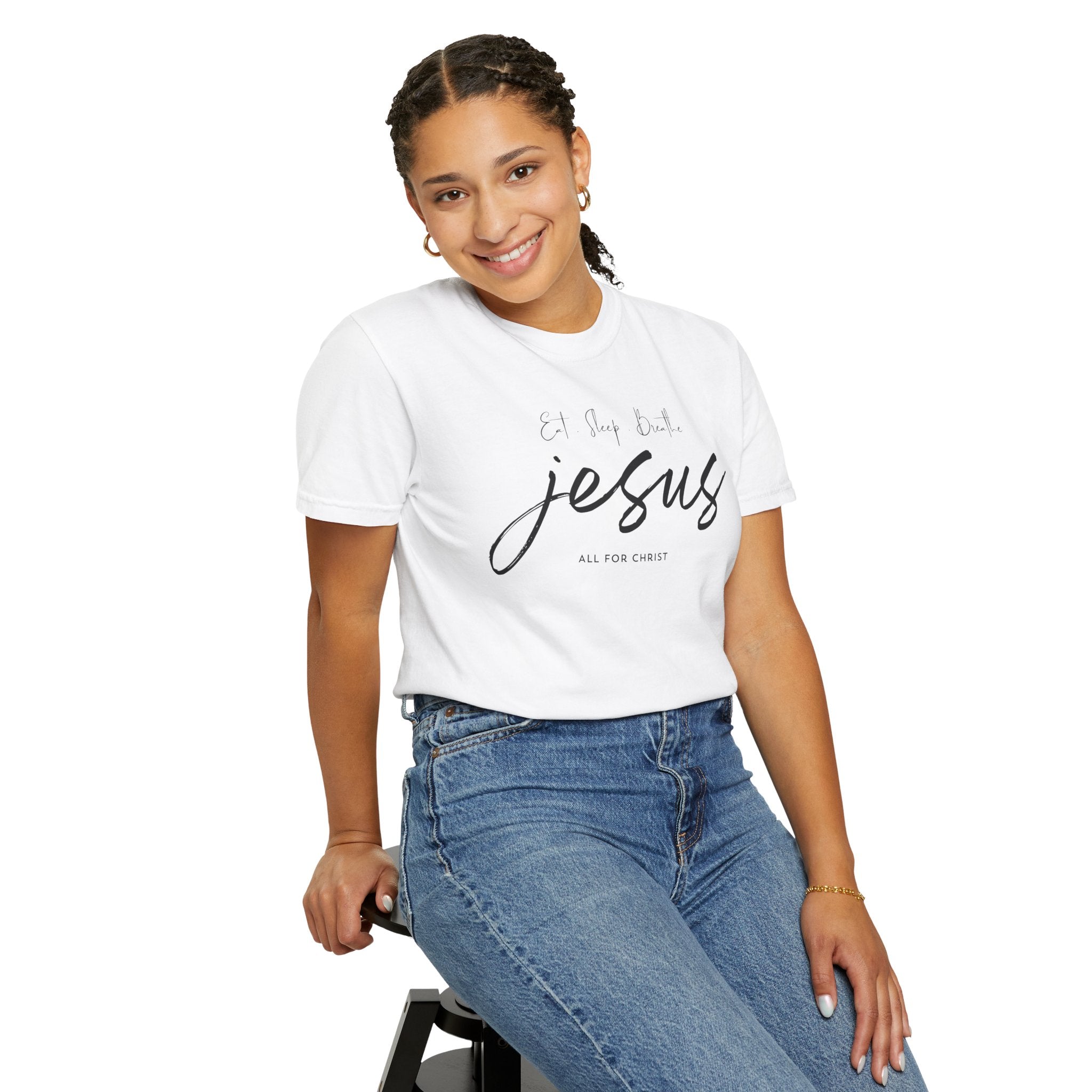 Jesus Script Tee - 'All for Christ' Faith Graphic T-Shirt