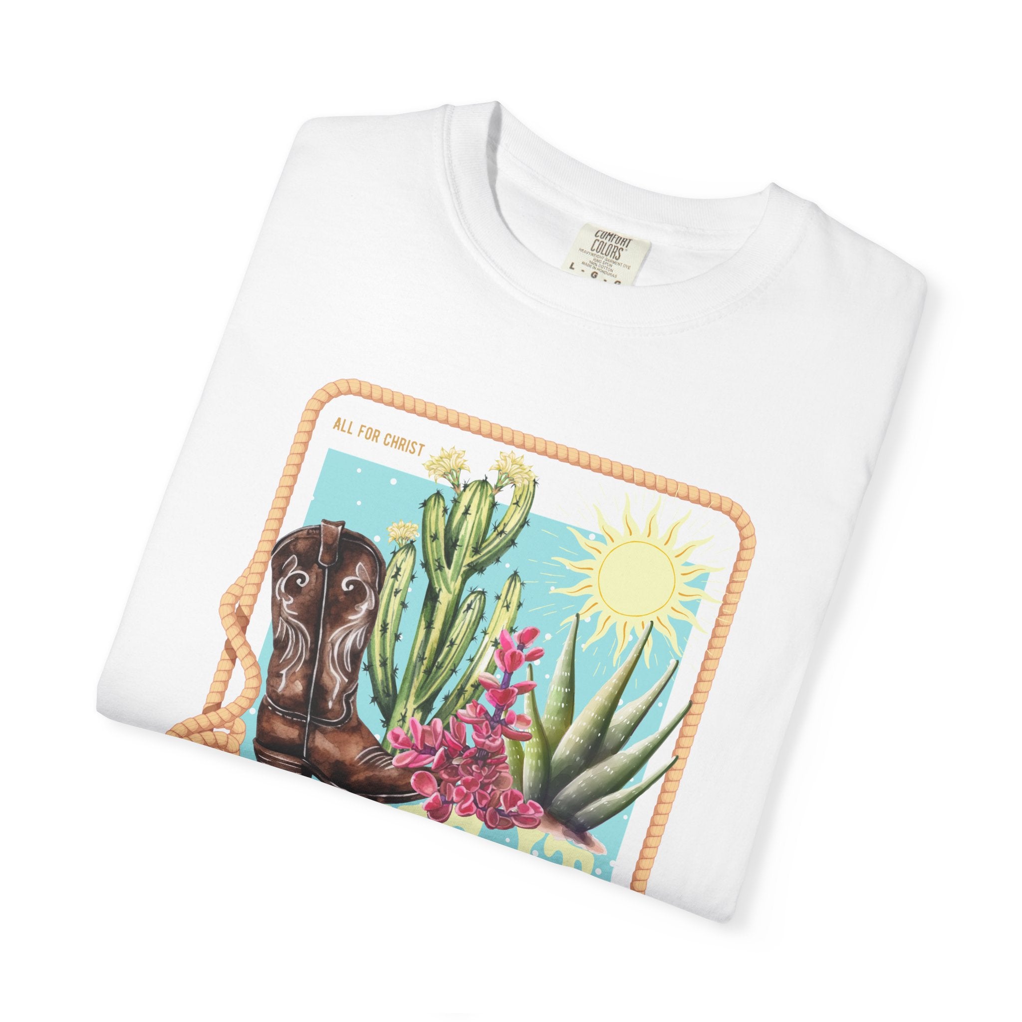 Take It Easy T-Shirt — Retro Desert Christian Graphic Tee (“Jesus Is In Town”)