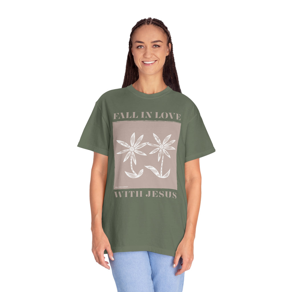 Faith Floral T‑Shirt — "Fall in Love with Jesus" Graphic Tee