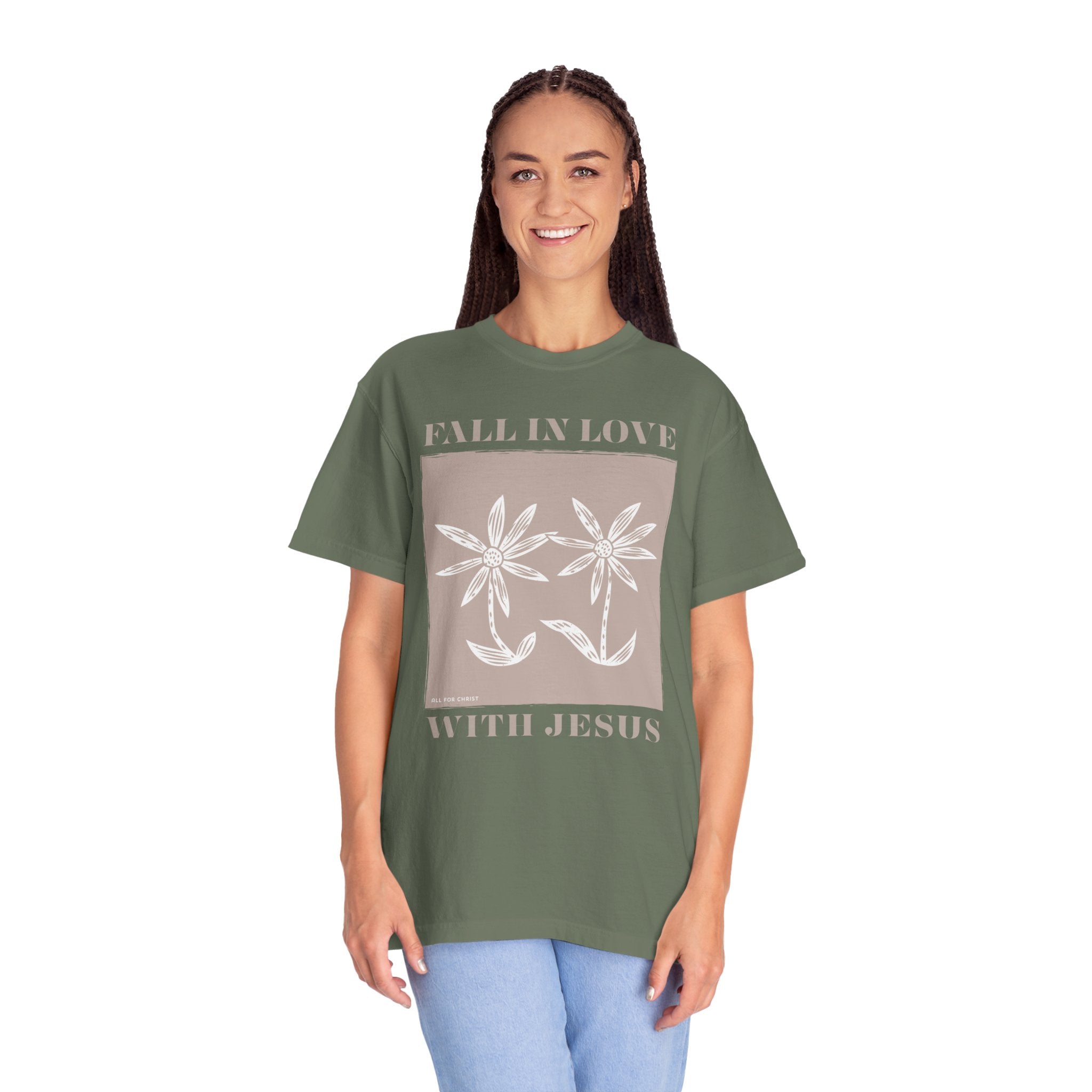Faith Floral T‑Shirt — "Fall in Love with Jesus" Graphic Tee
