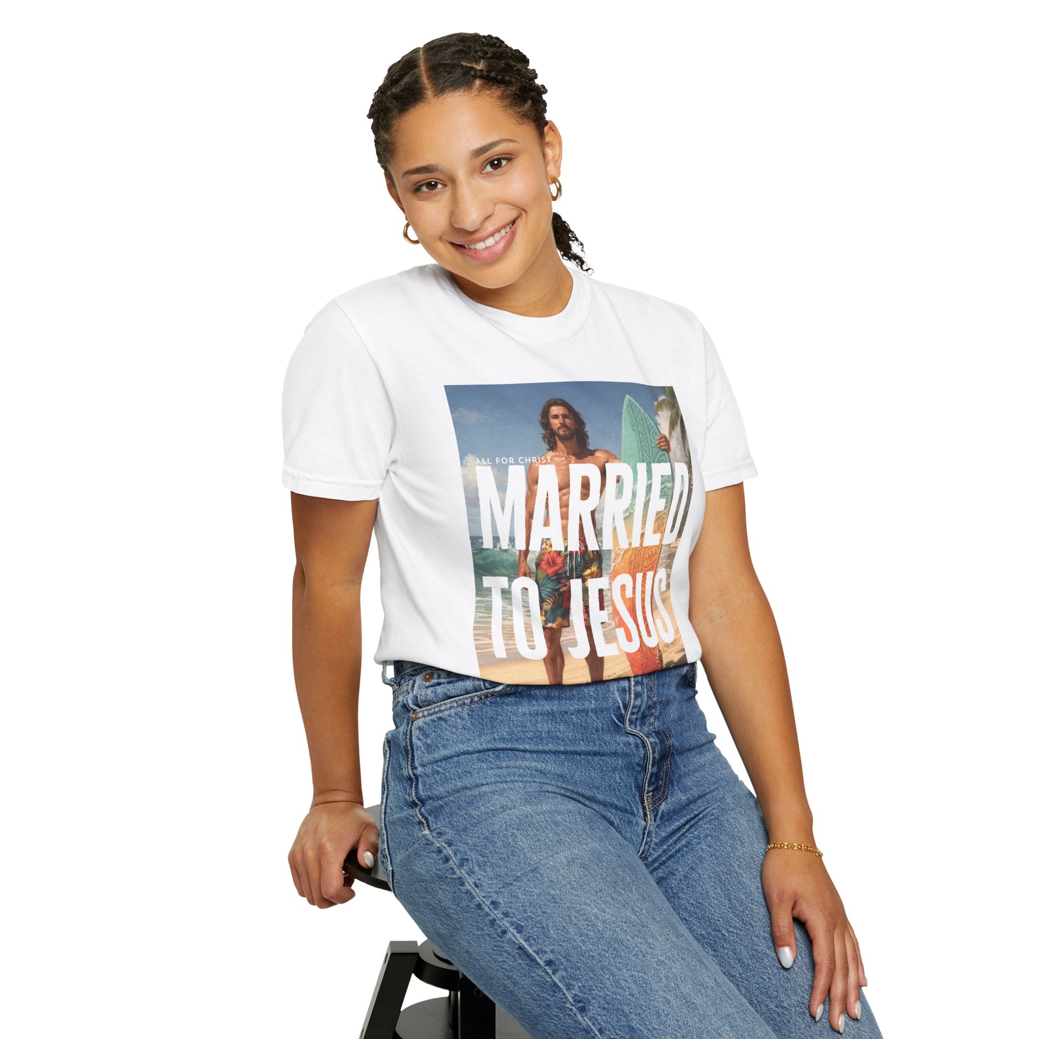 Married to Jesus Graphic T‑Shirt — Faith-Based Surf Beach Vibe